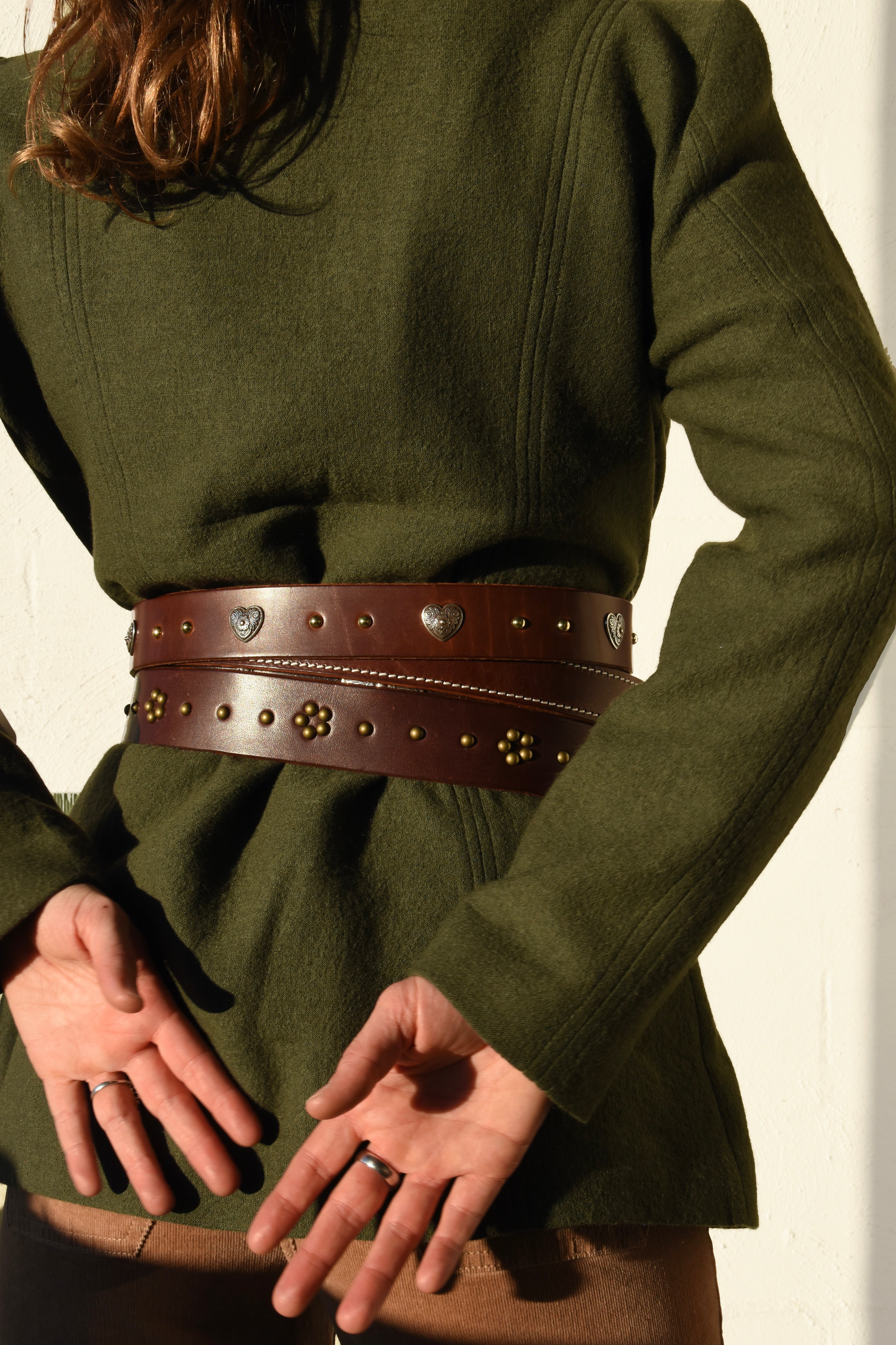 Two-tone Bloom Heart and Stud Belt