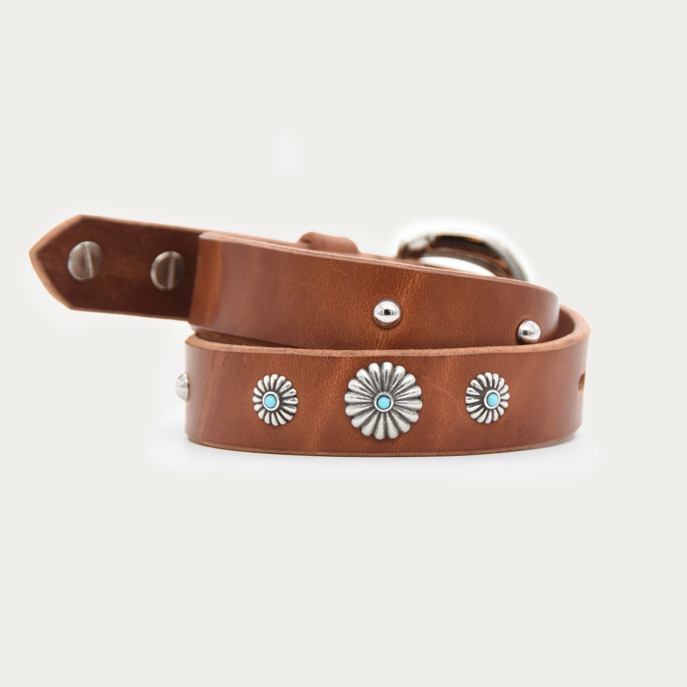 Kids Turquoise Floral Belt