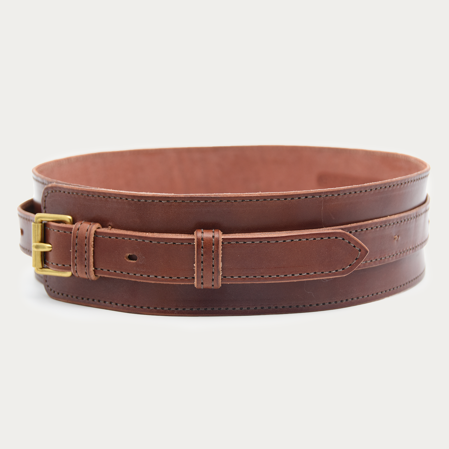 Stitched Wide Cinch Belt