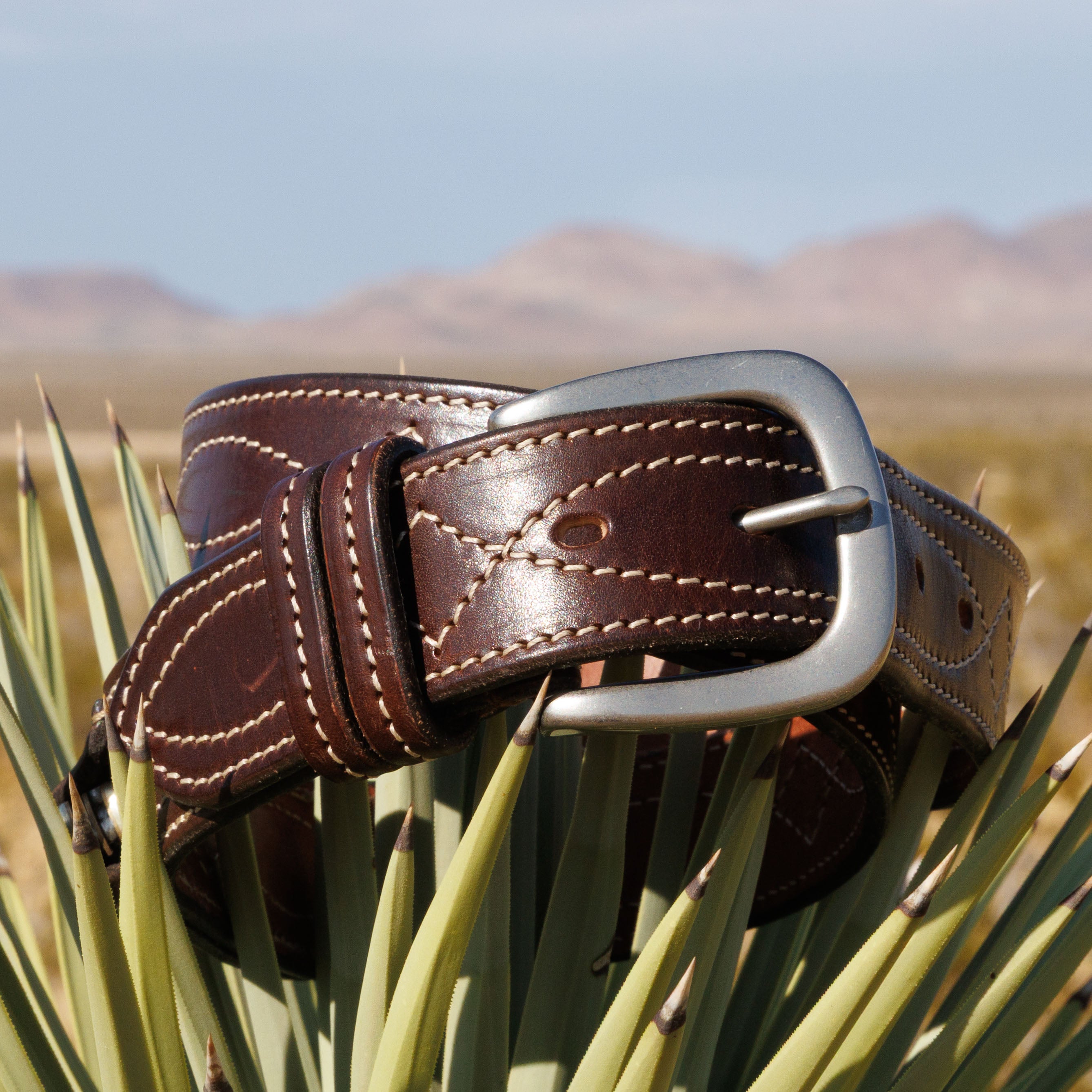 Cowboy Stitch Rugged Belt (tan stitch)