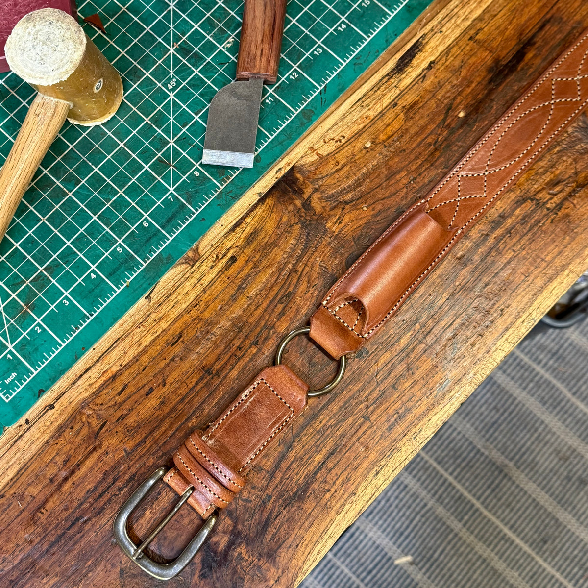 Cowboy Stitch Ringers Knife Belt - Single Ring