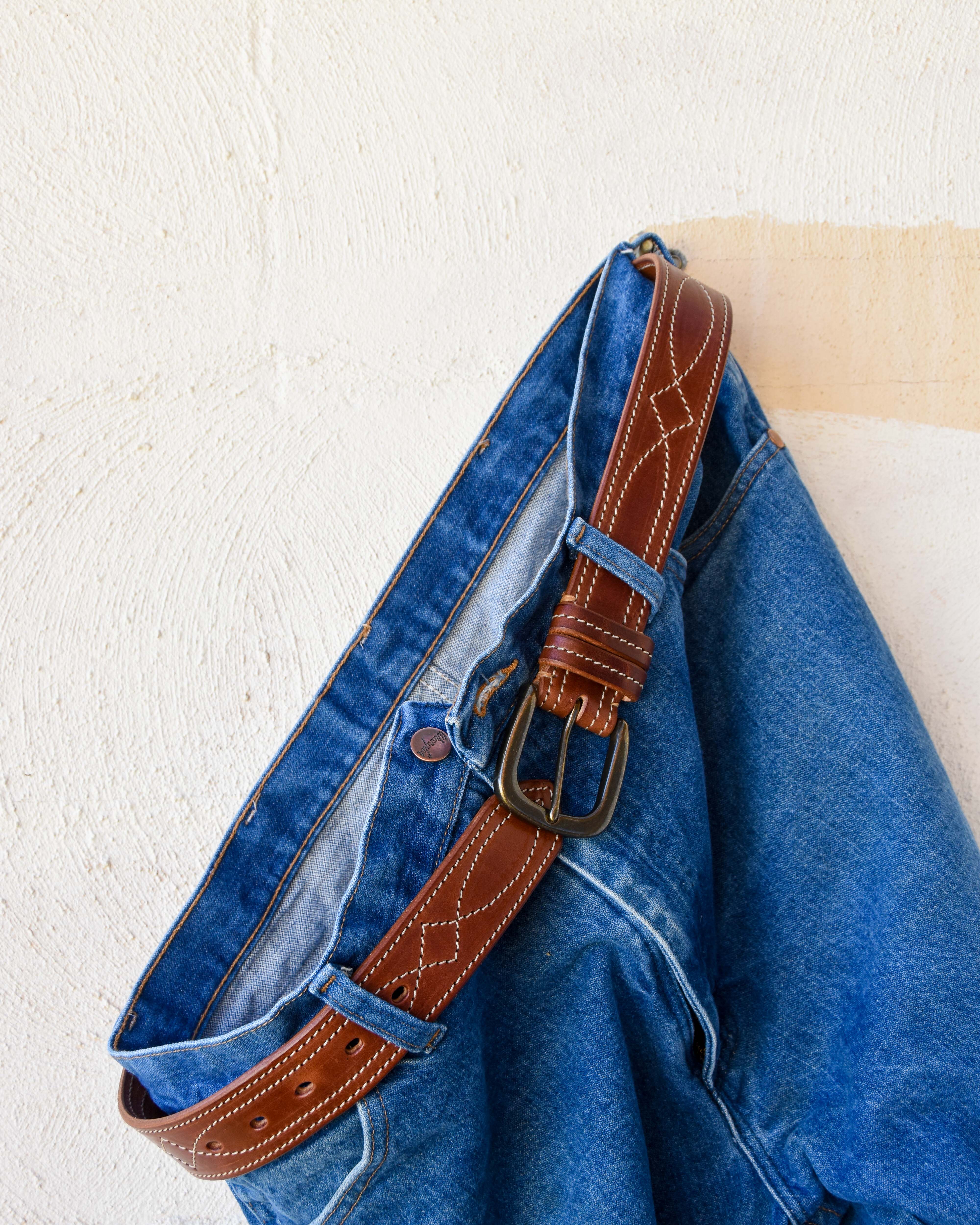 Cowboy Stitch Rugged Belt (tan stitch)