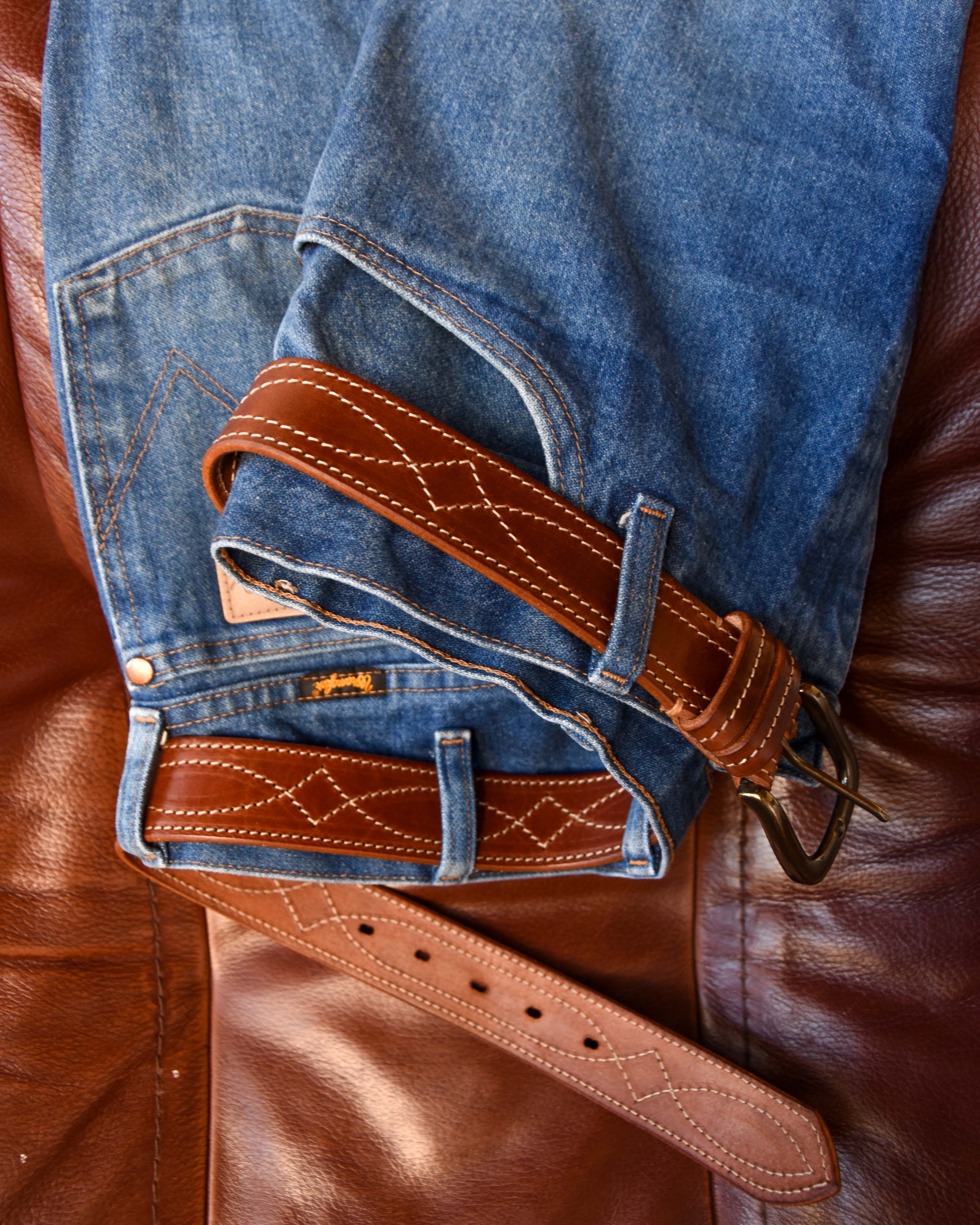 Cowboy Stitch Rugged Belt (tan stitch)