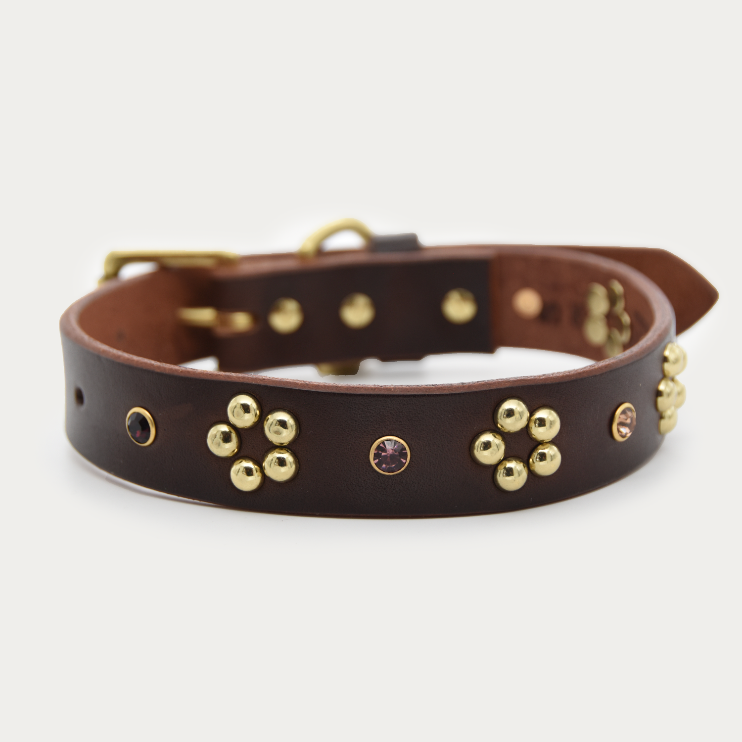 Dog Collar - Forget-Me-Not - Brass