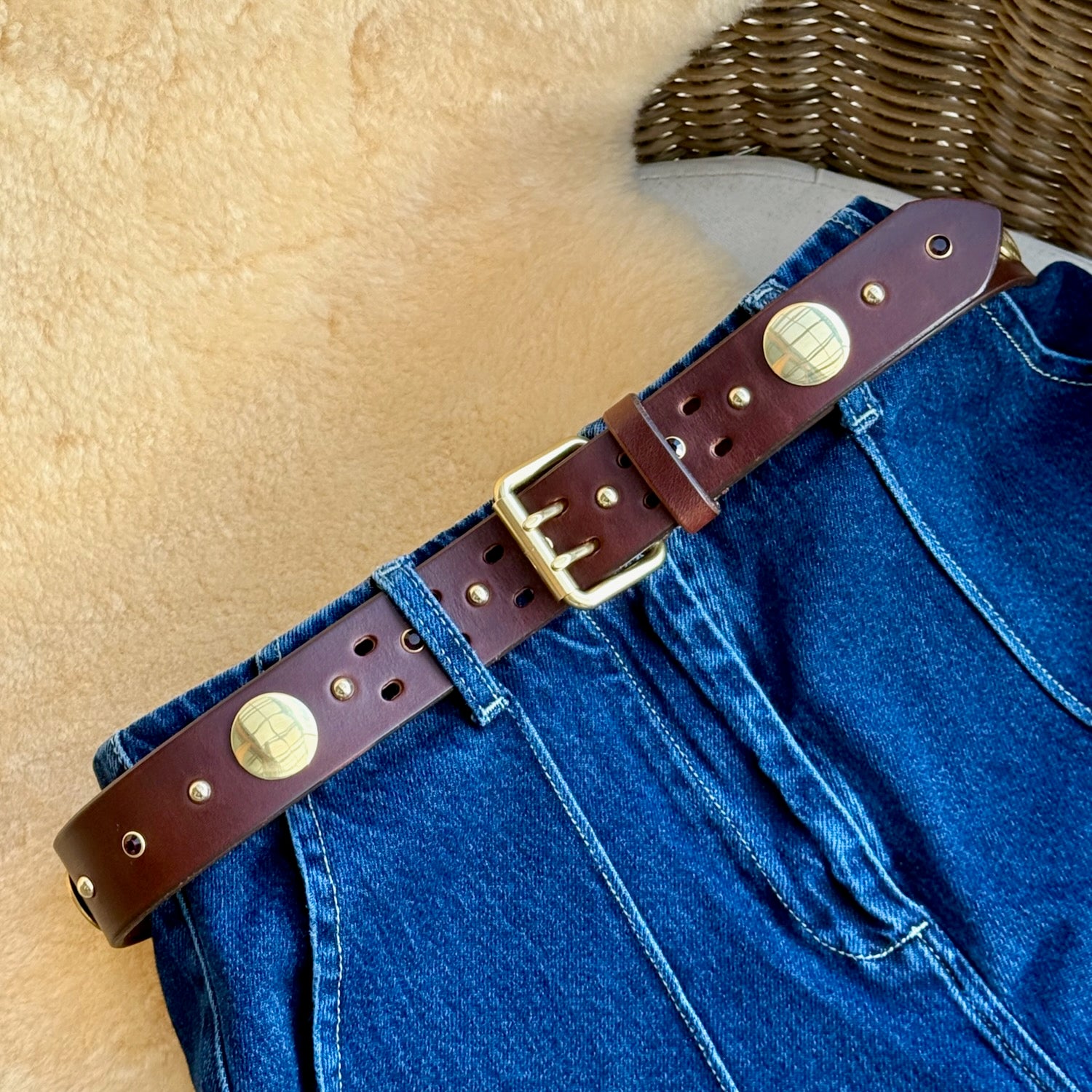 Amethyst Brass Medallion Belt