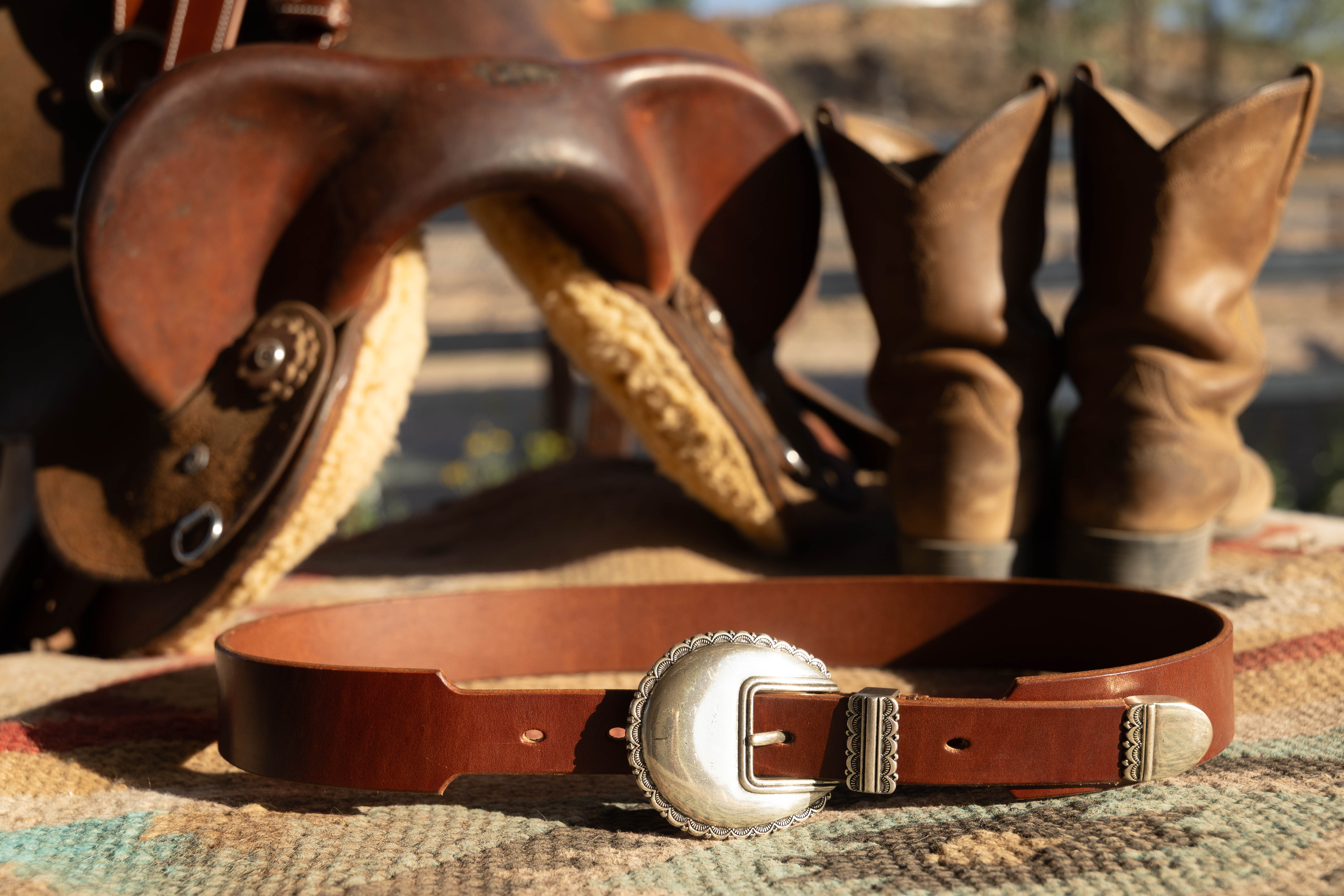 Tapered Silver Scalloped 3-piece Belt