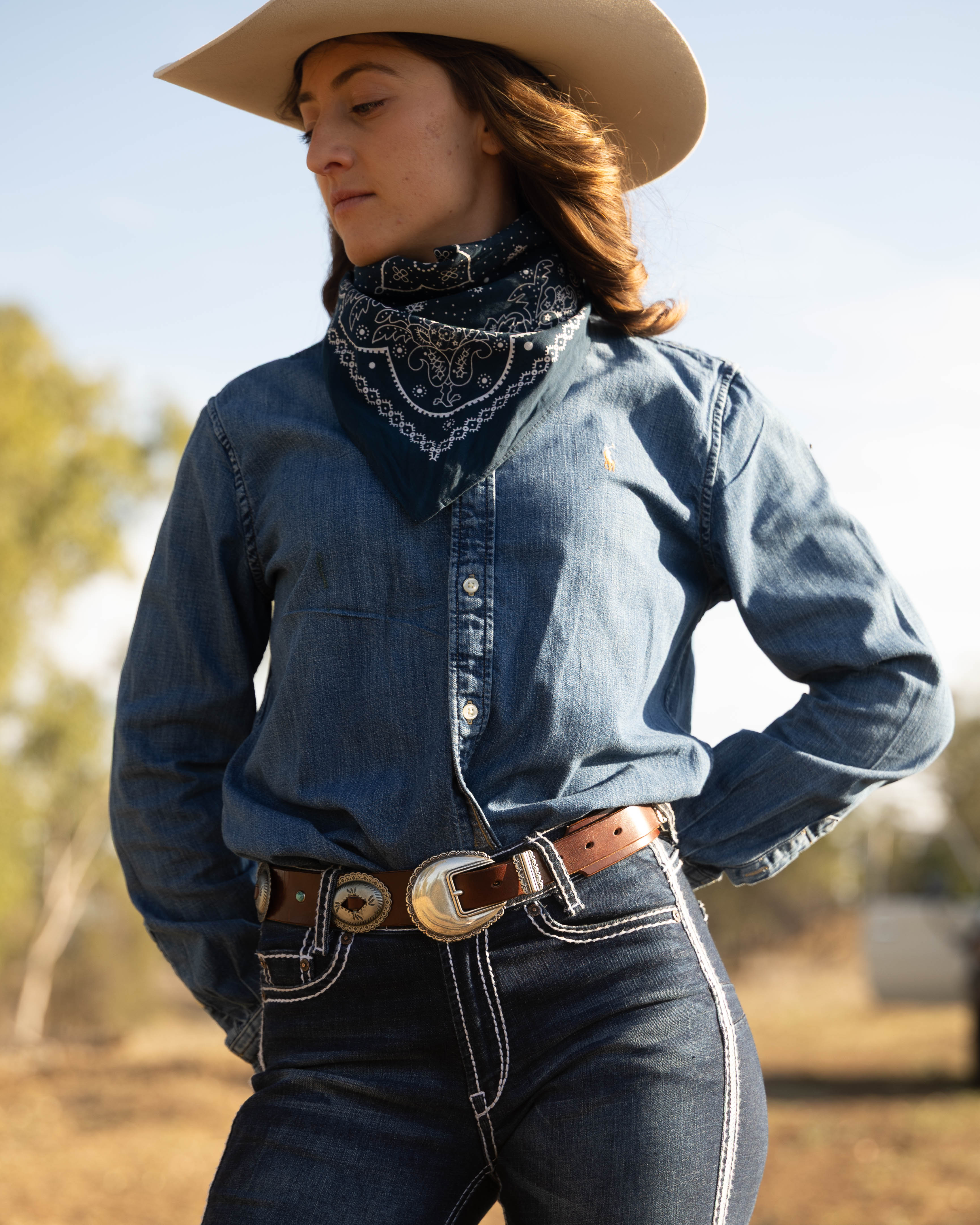 Turquoise Threaded 3-piece Belt