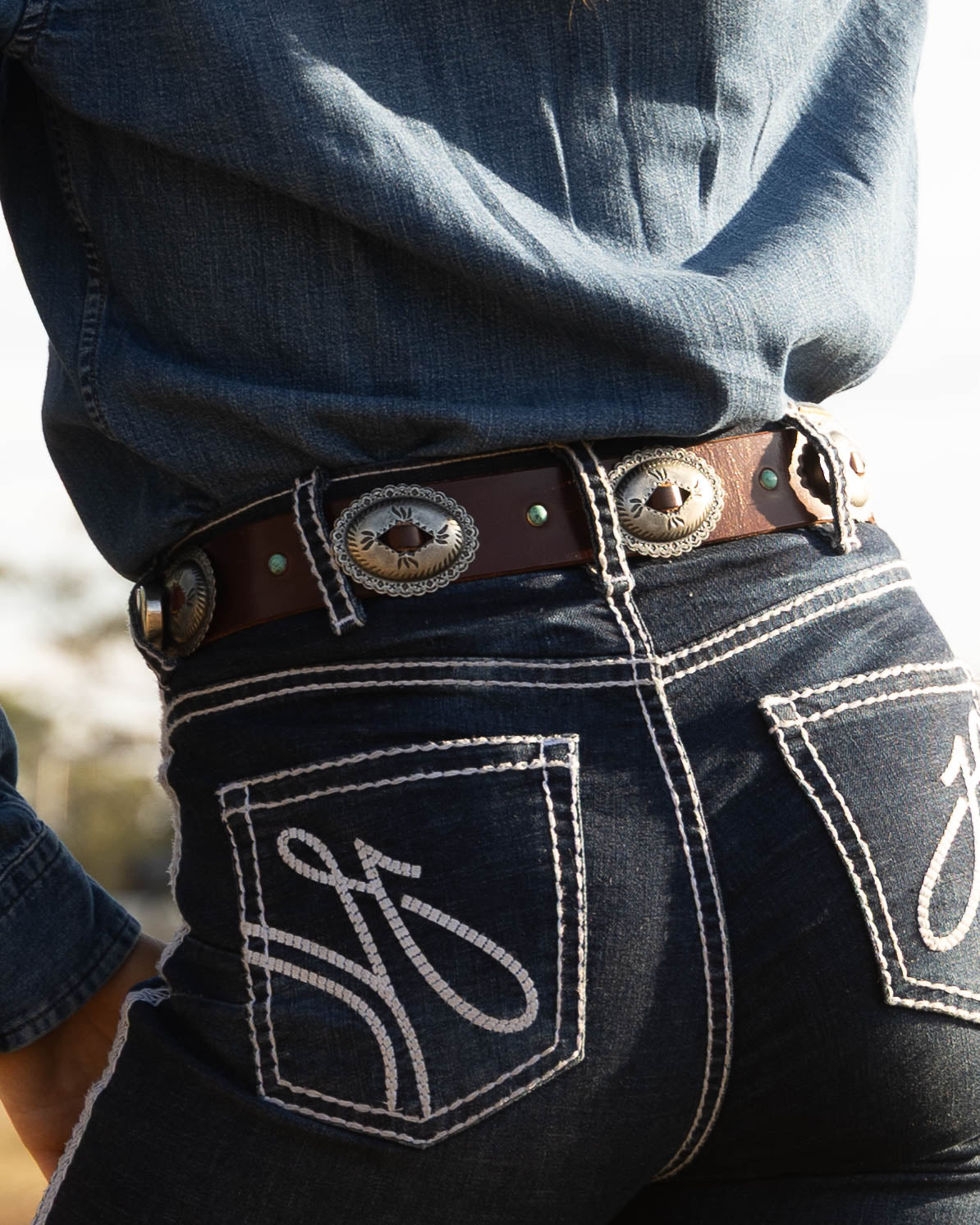 Turquoise Threaded 3-piece Belt