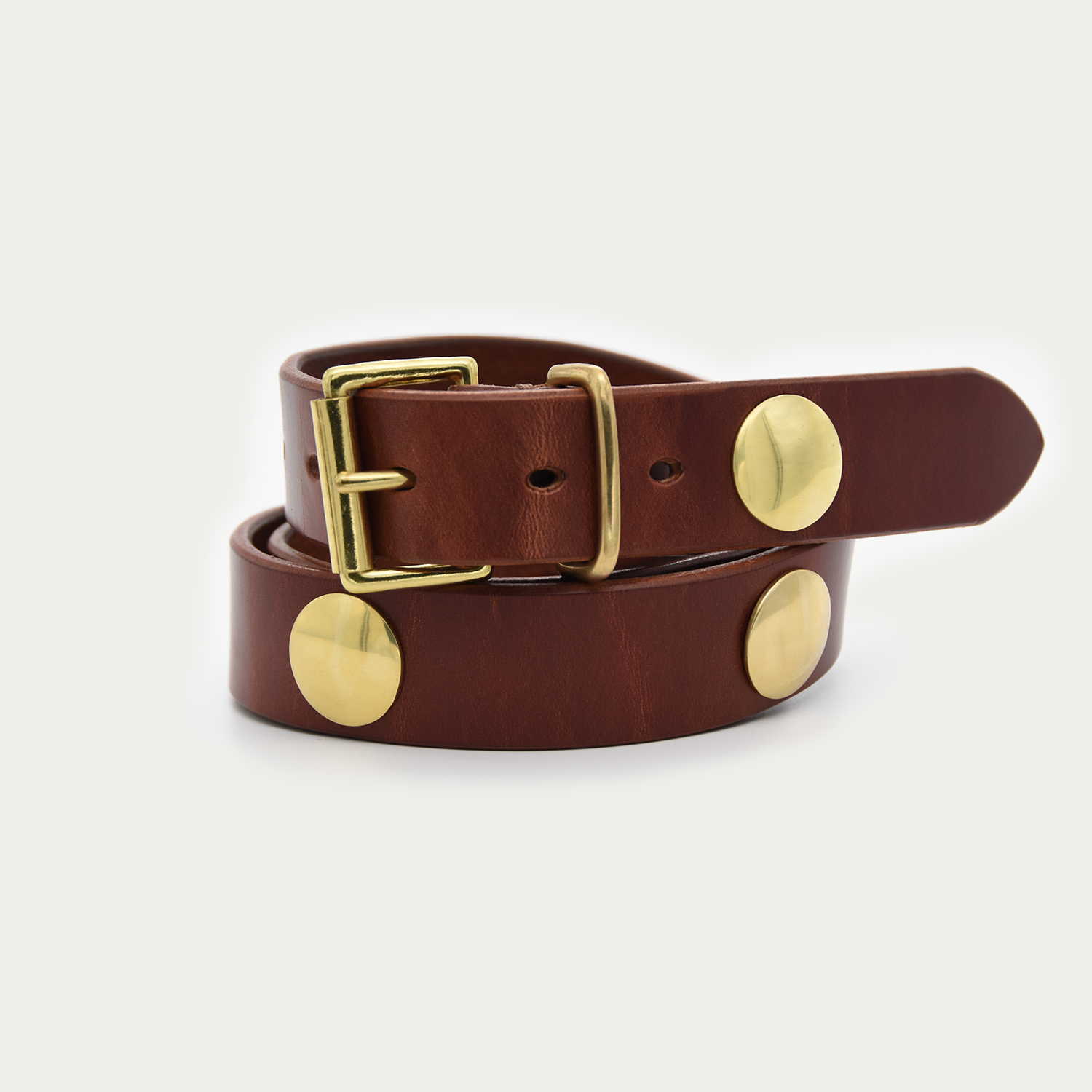 Narrow Brass Medallion Belt