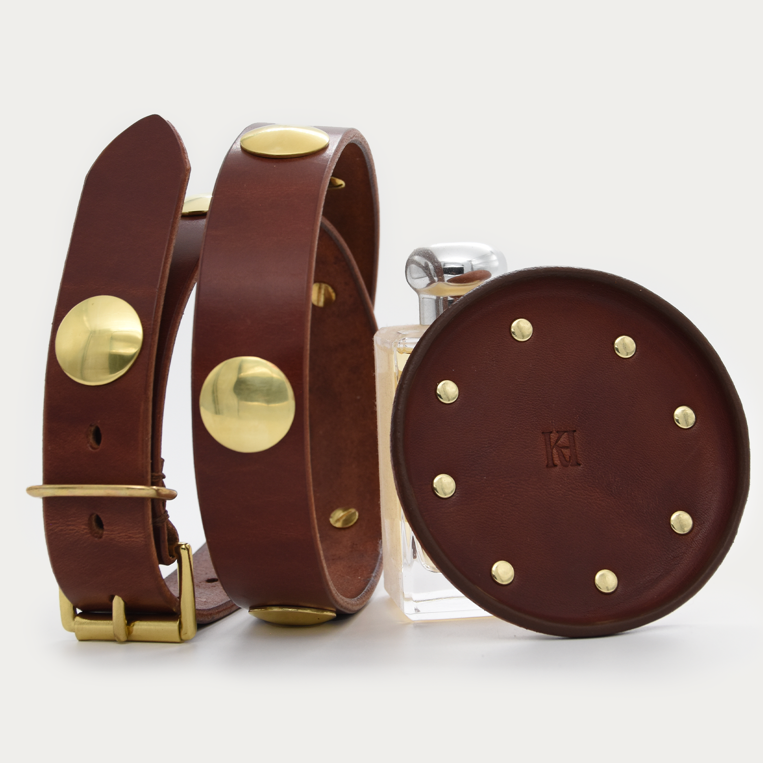 Studded Leather Valet Tray