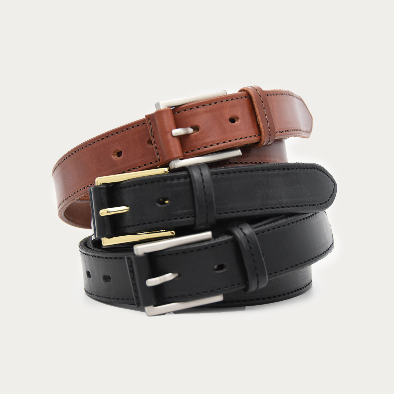 Stitched Square Dress Belt - 1.25"