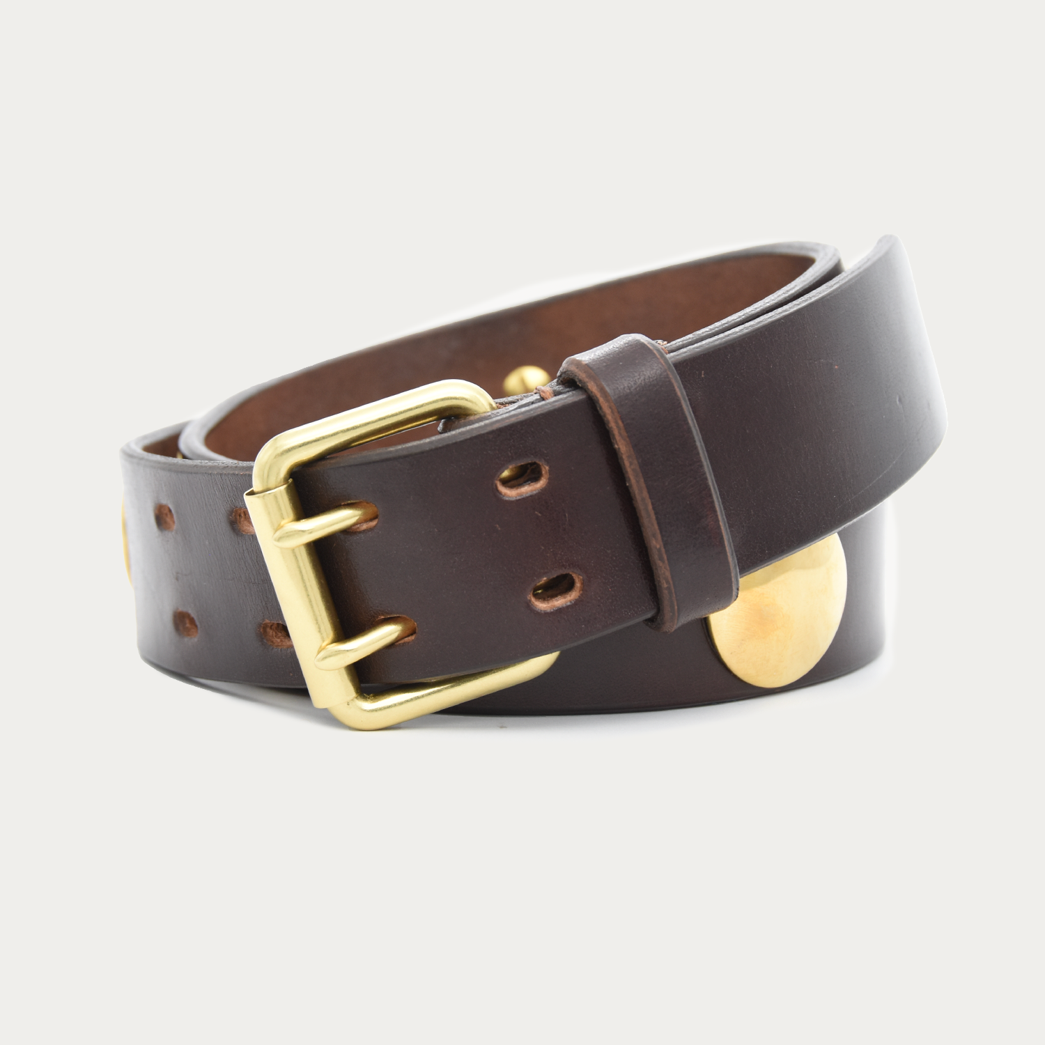 Brass Medallion Belt - 1.5"