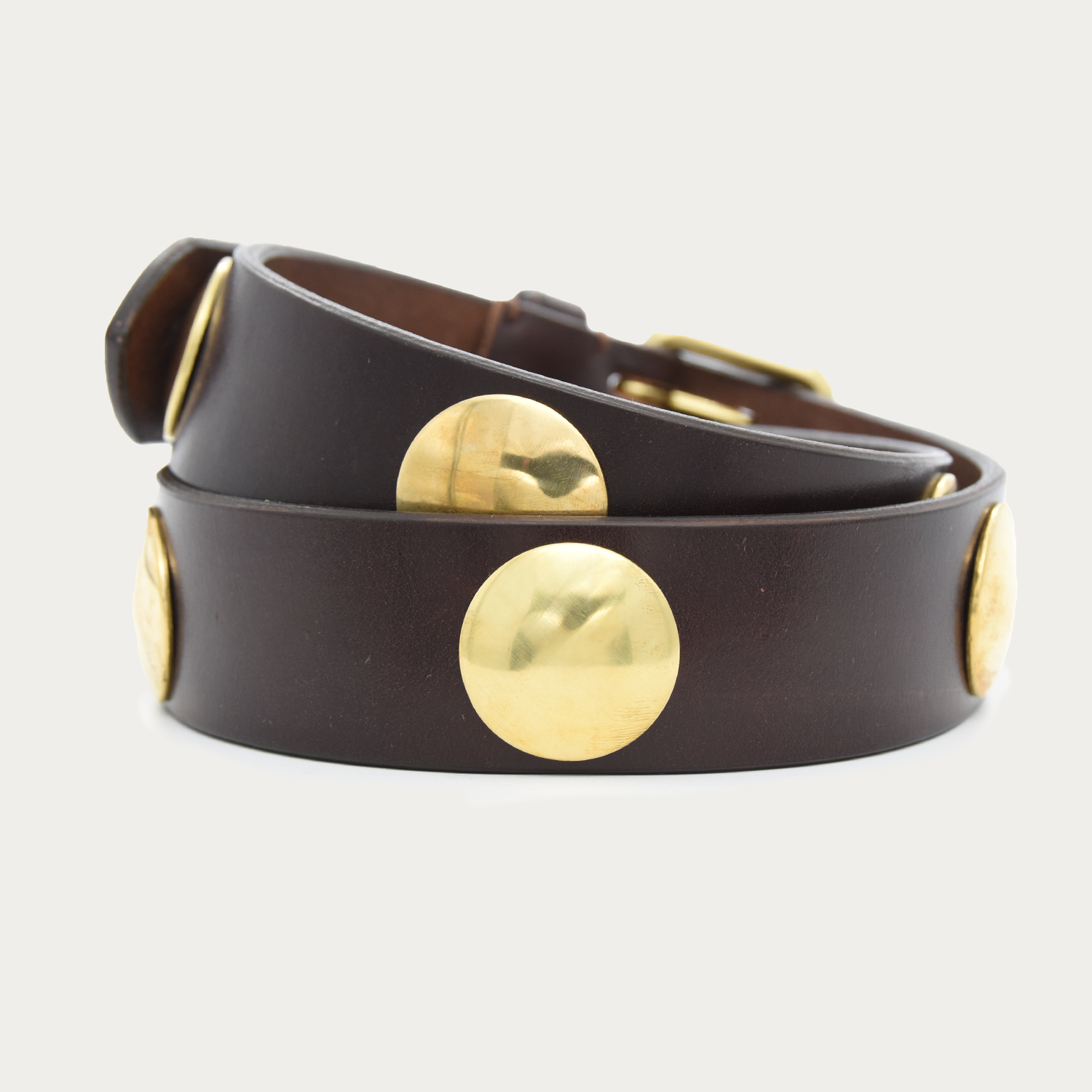 Brass Medallion Belt - 1.5"