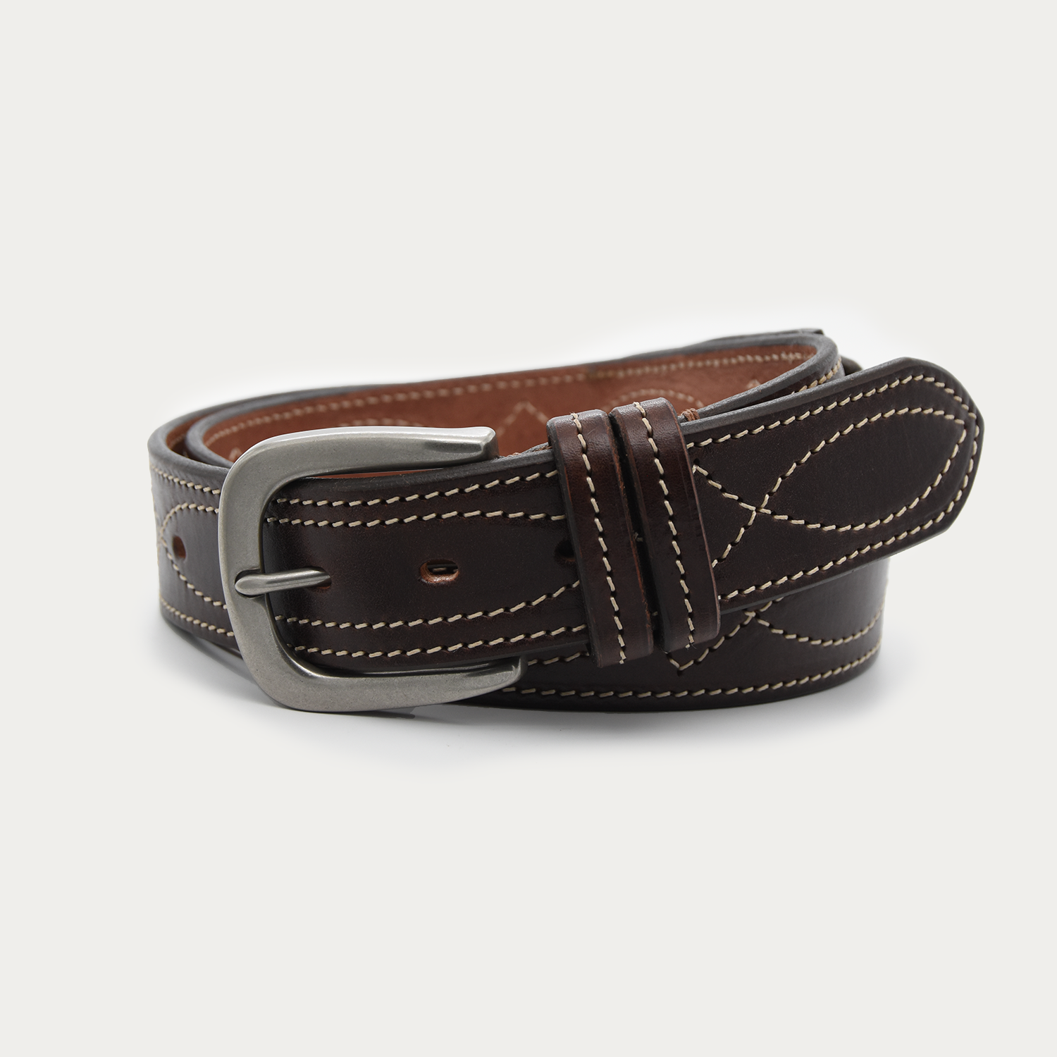 Cowboy Stitch Rugged Belt (tan stitch)