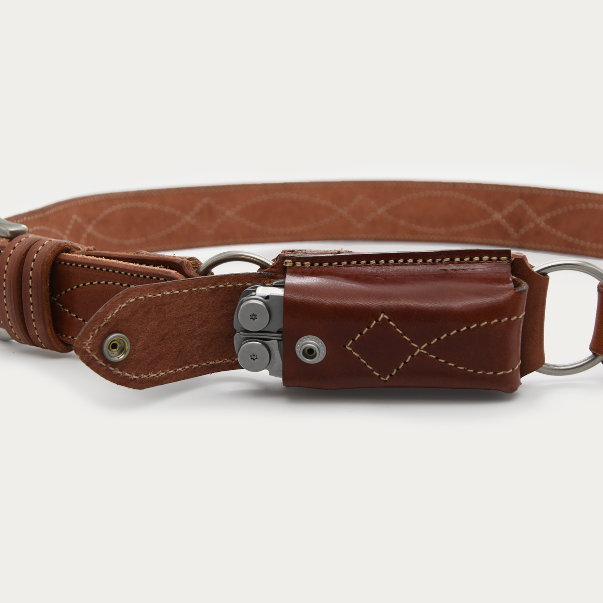 Cowboy Stitch Hobble Knife Belt - Leatherman Wave +