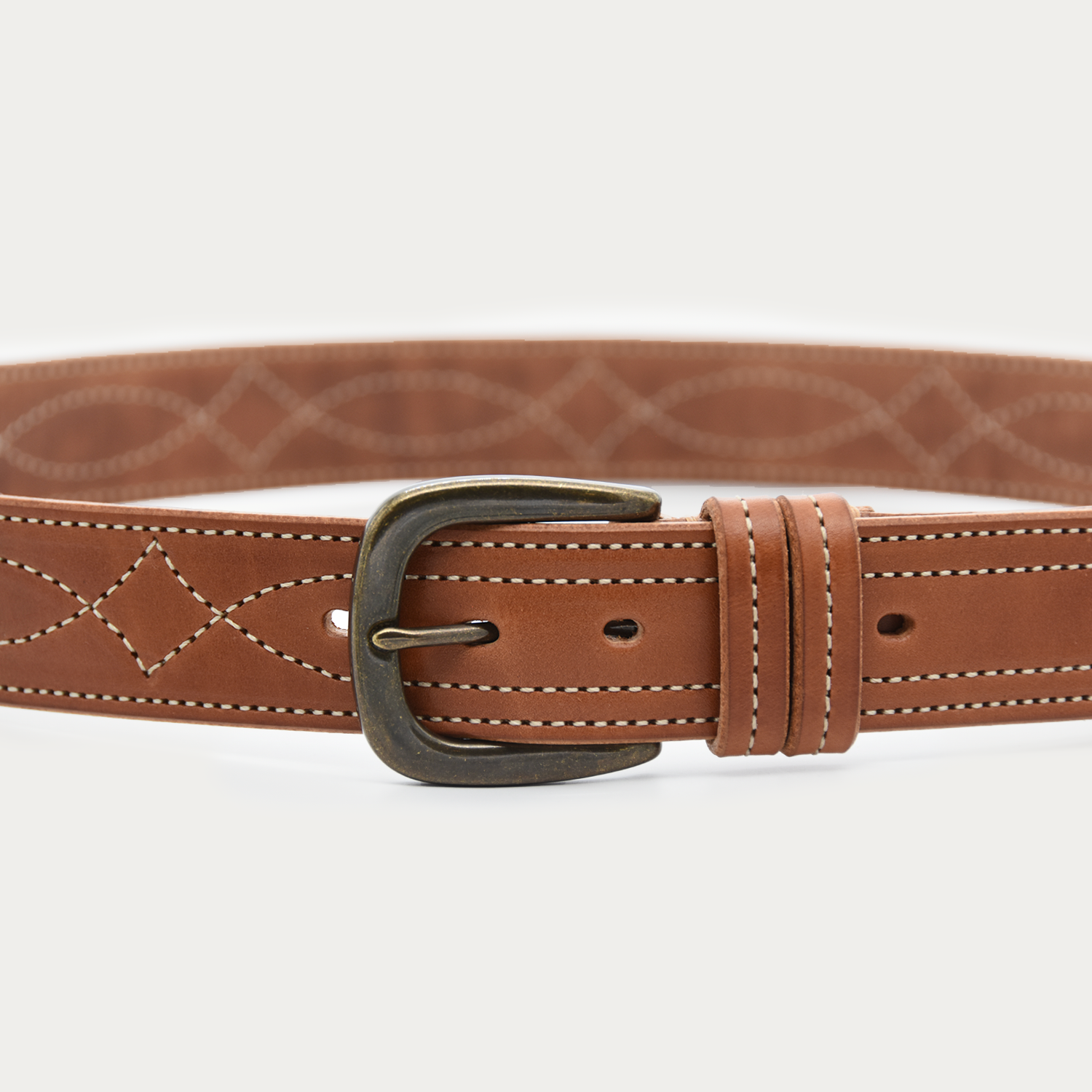 Cowboy Stitch Rugged Belt (tan stitch)