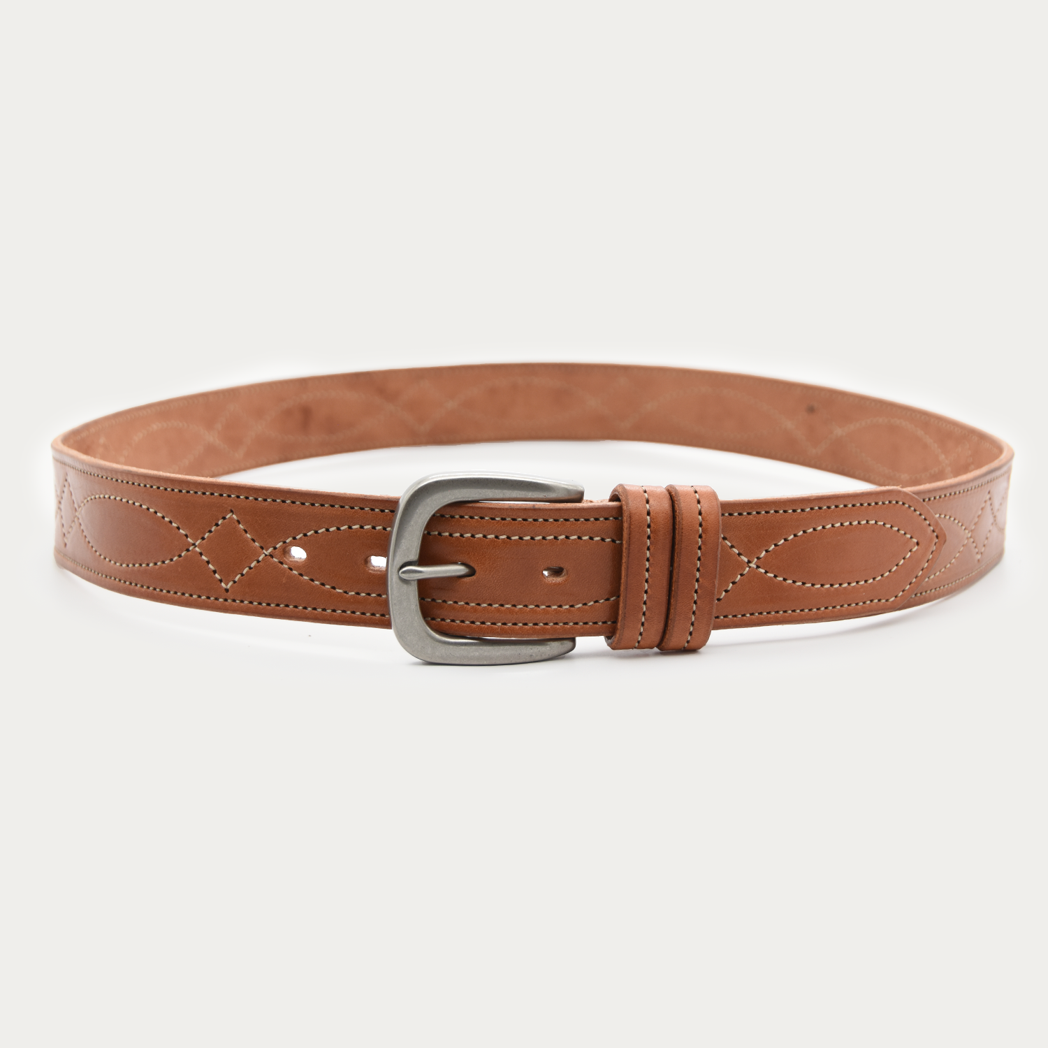 Cowboy Stitch Rugged Belt (tan stitch)