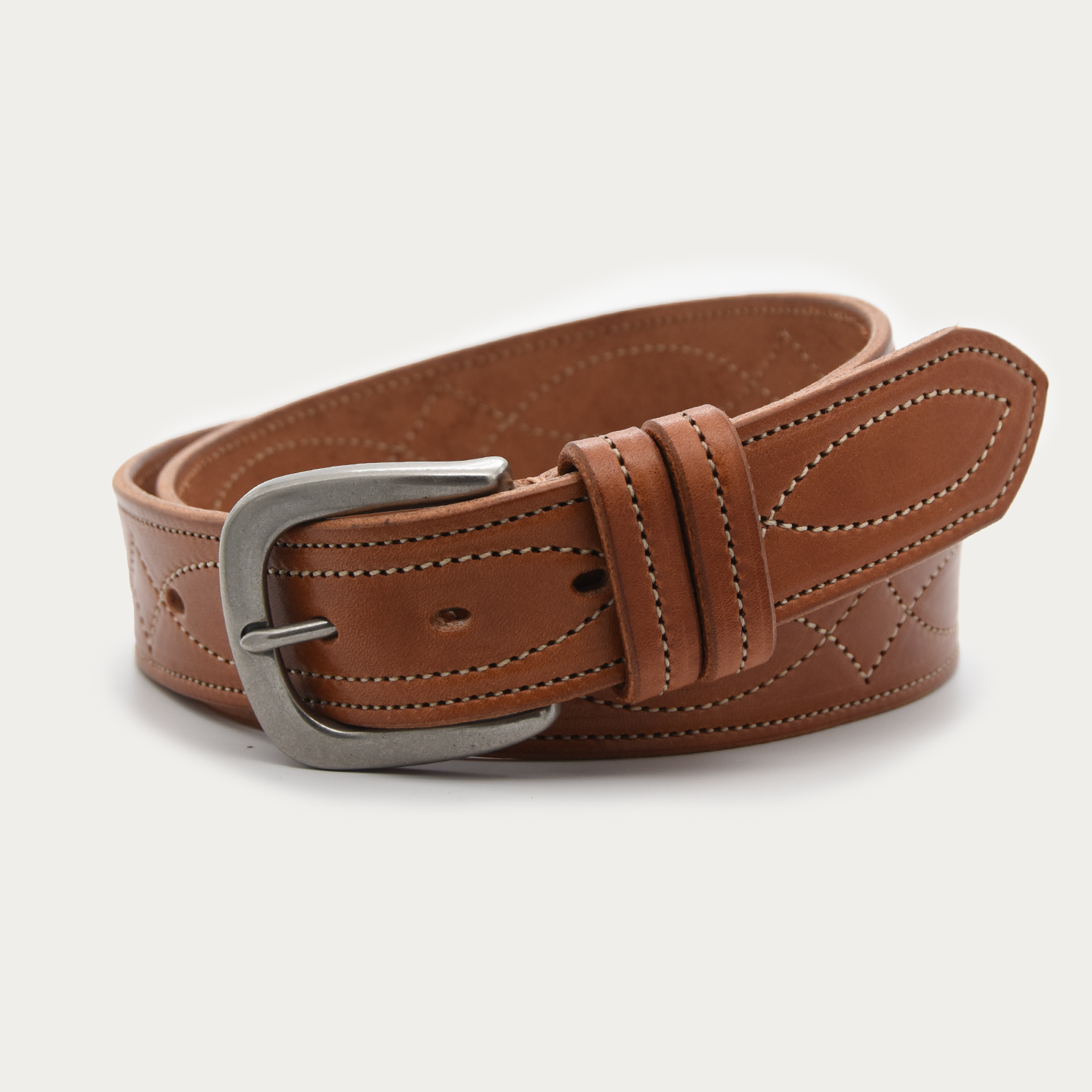 Cowboy Stitch Rugged Belt (tan stitch)