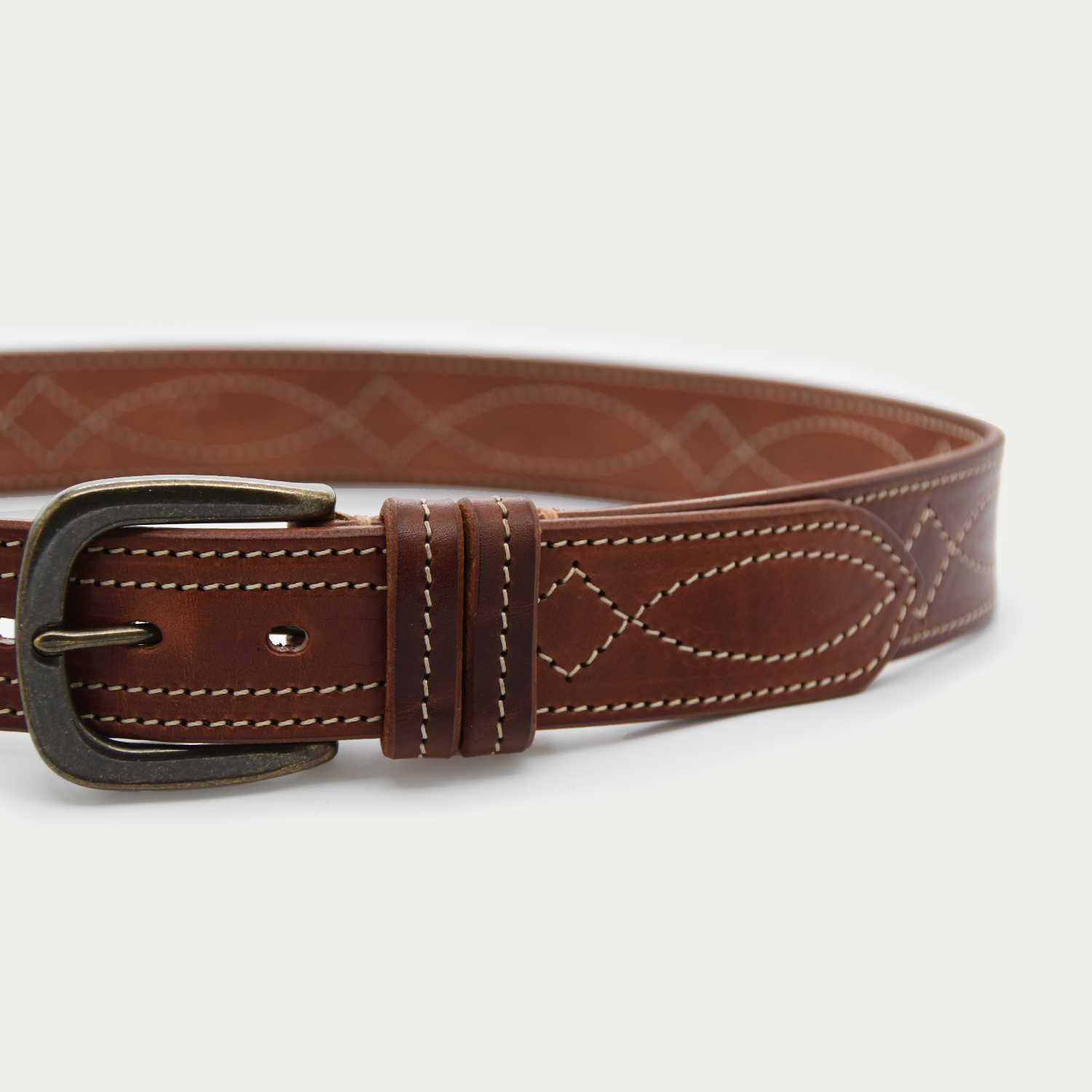 Cowboy Stitch Rugged Belt (tan stitch)