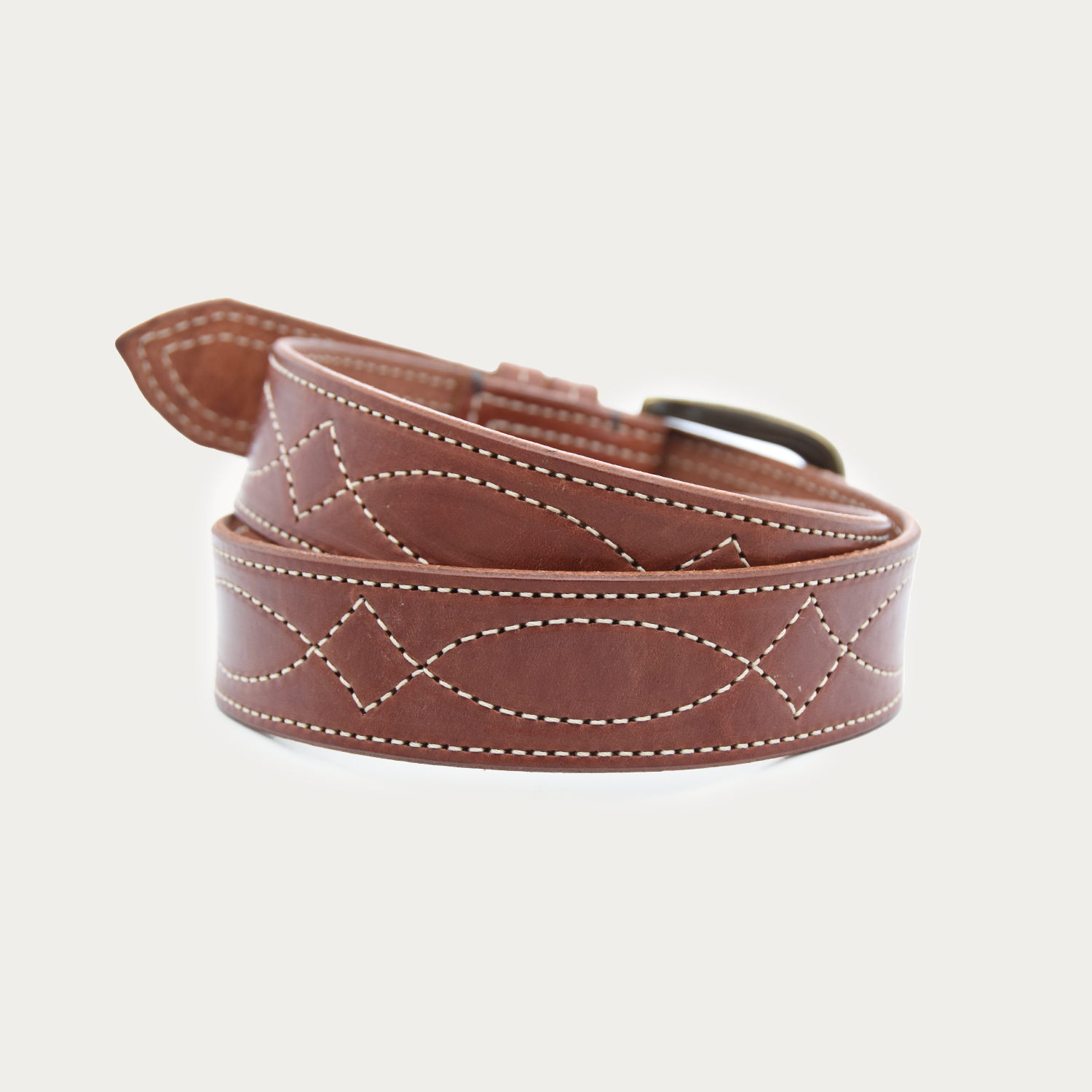 Cowboy Stitch Rugged Belt (tan stitch)