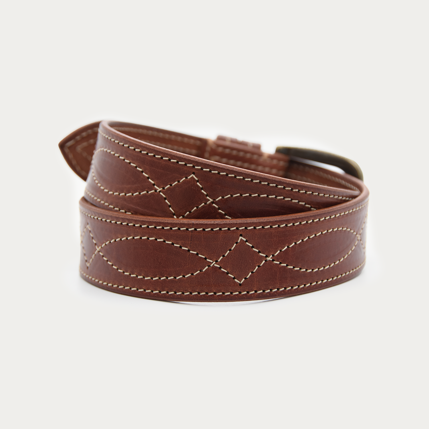 Cowboy Stitch Rugged Belt (tan stitch)