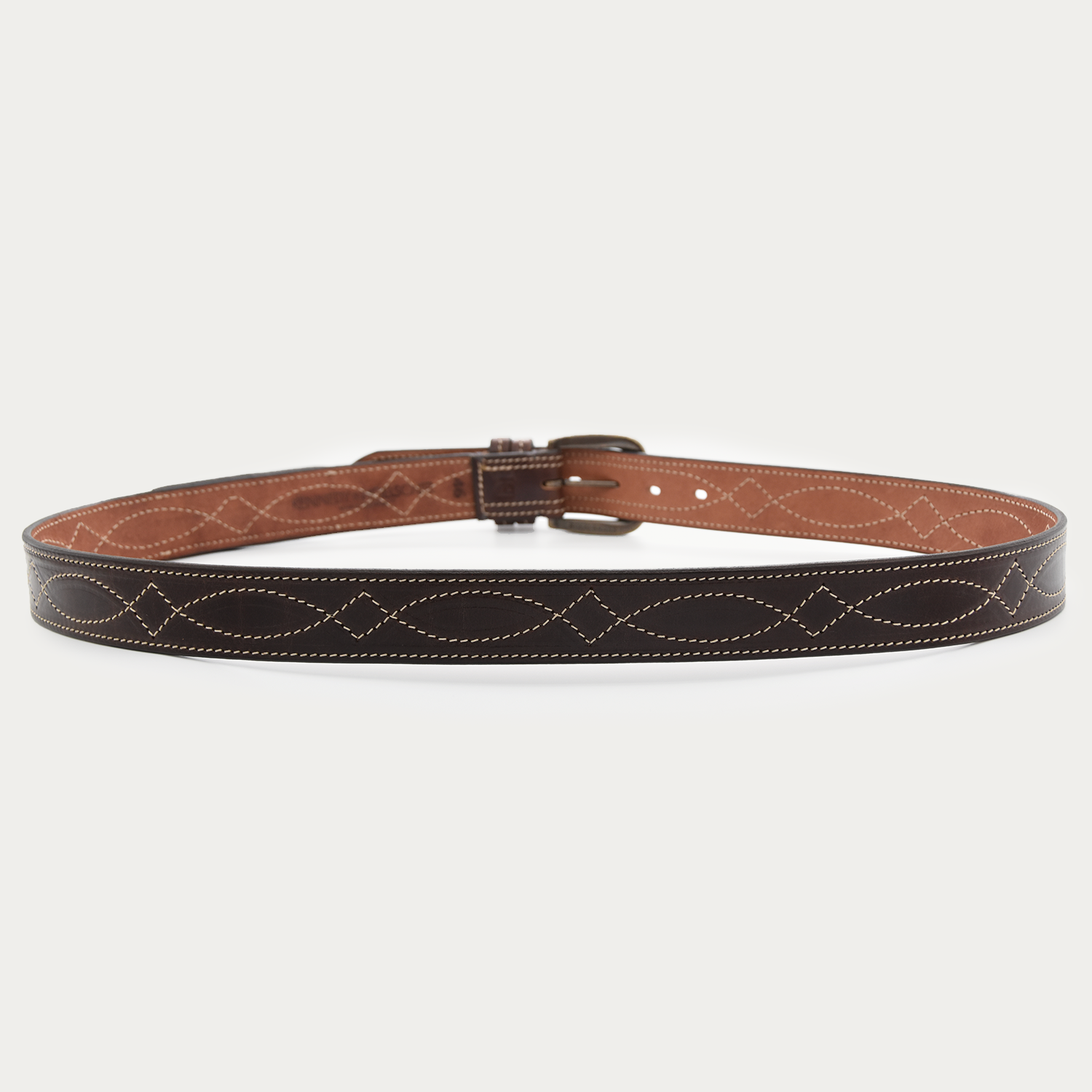 Cowboy Stitch Rugged Belt (tan stitch)