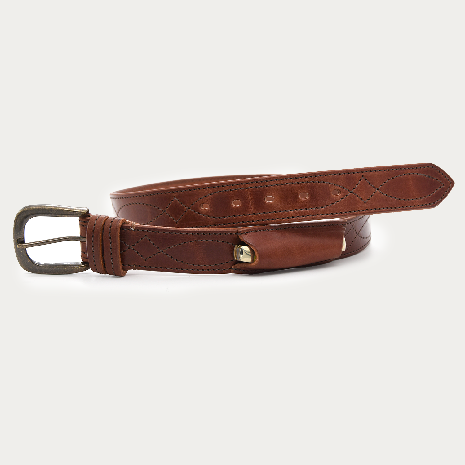 Cowboy Stitch Stockman's Knife Belt (brown stitch)