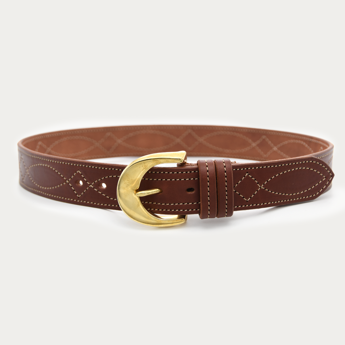 Crescent Cowgirl Stitch Belt (tan stitch)