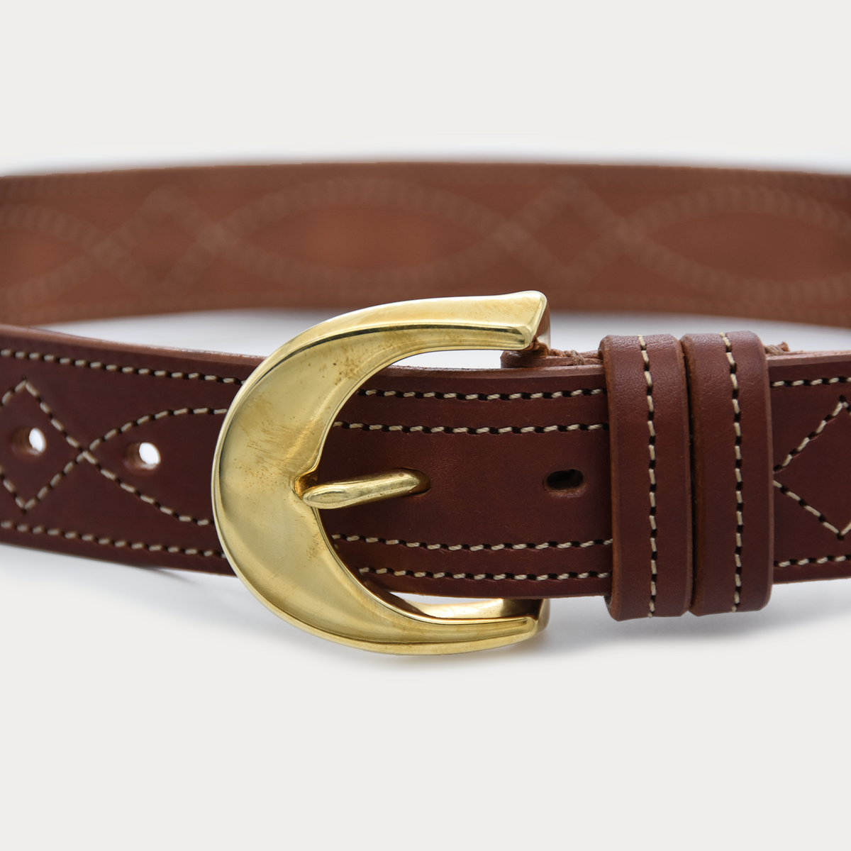 Crescent Cowgirl Stitch Belt (tan stitch)