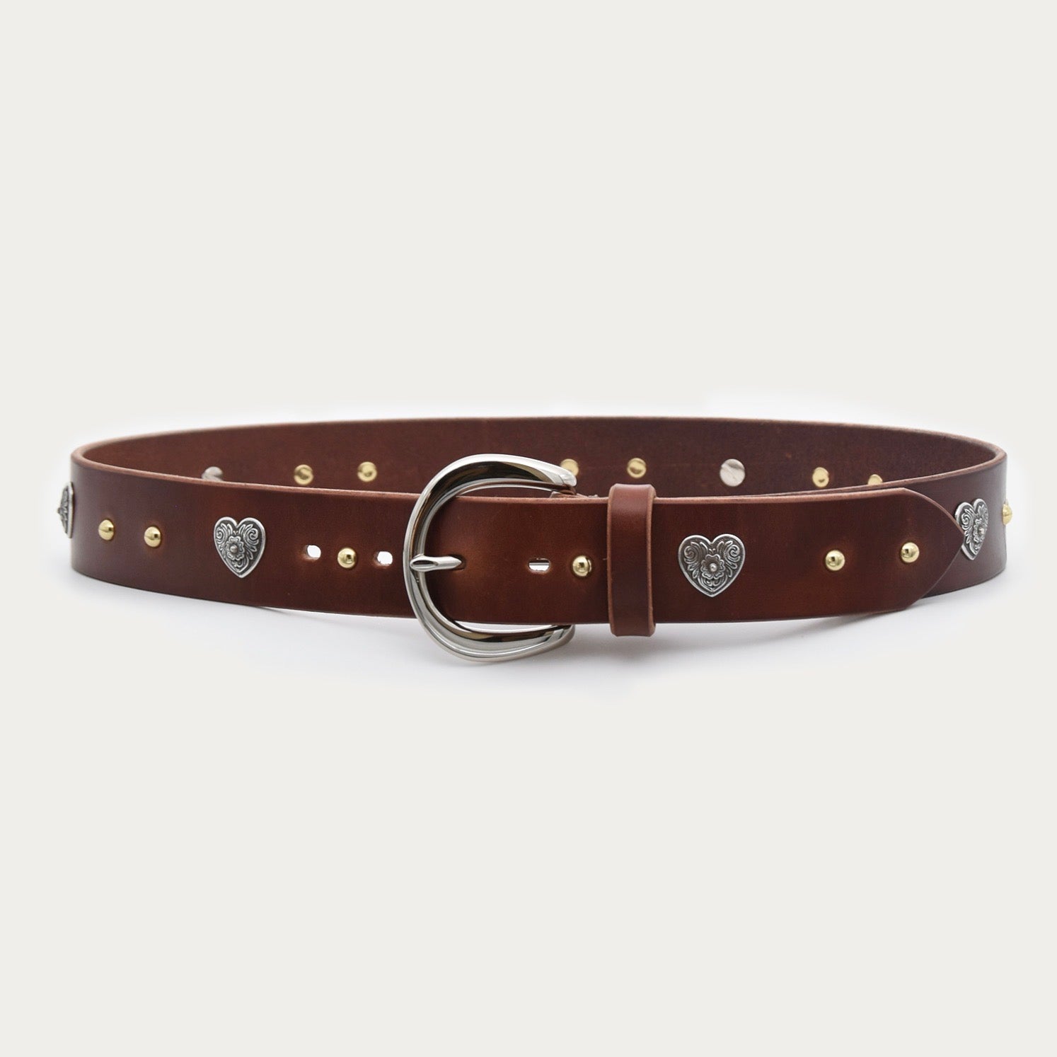 Two-tone Diablo Heart and Stud Belt