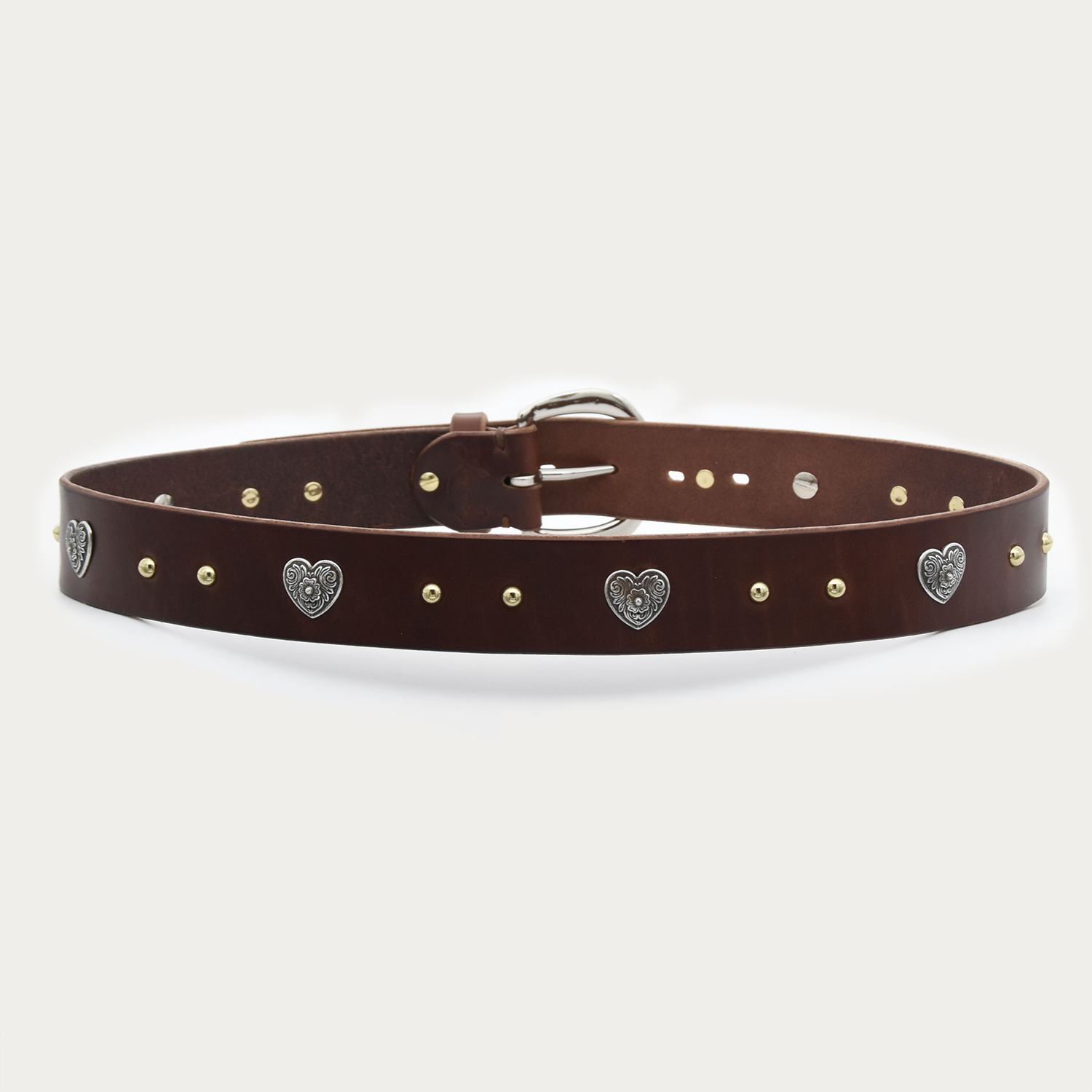 Two-tone Diablo Heart and Stud Belt
