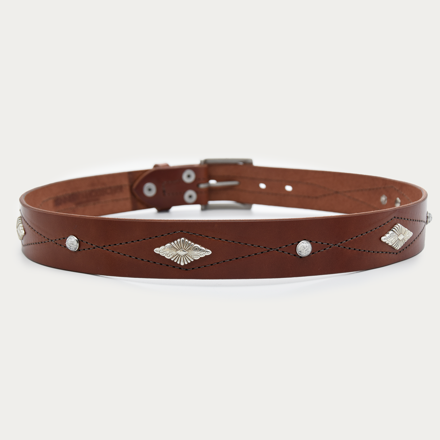 Diamond Stitch Concho Belt