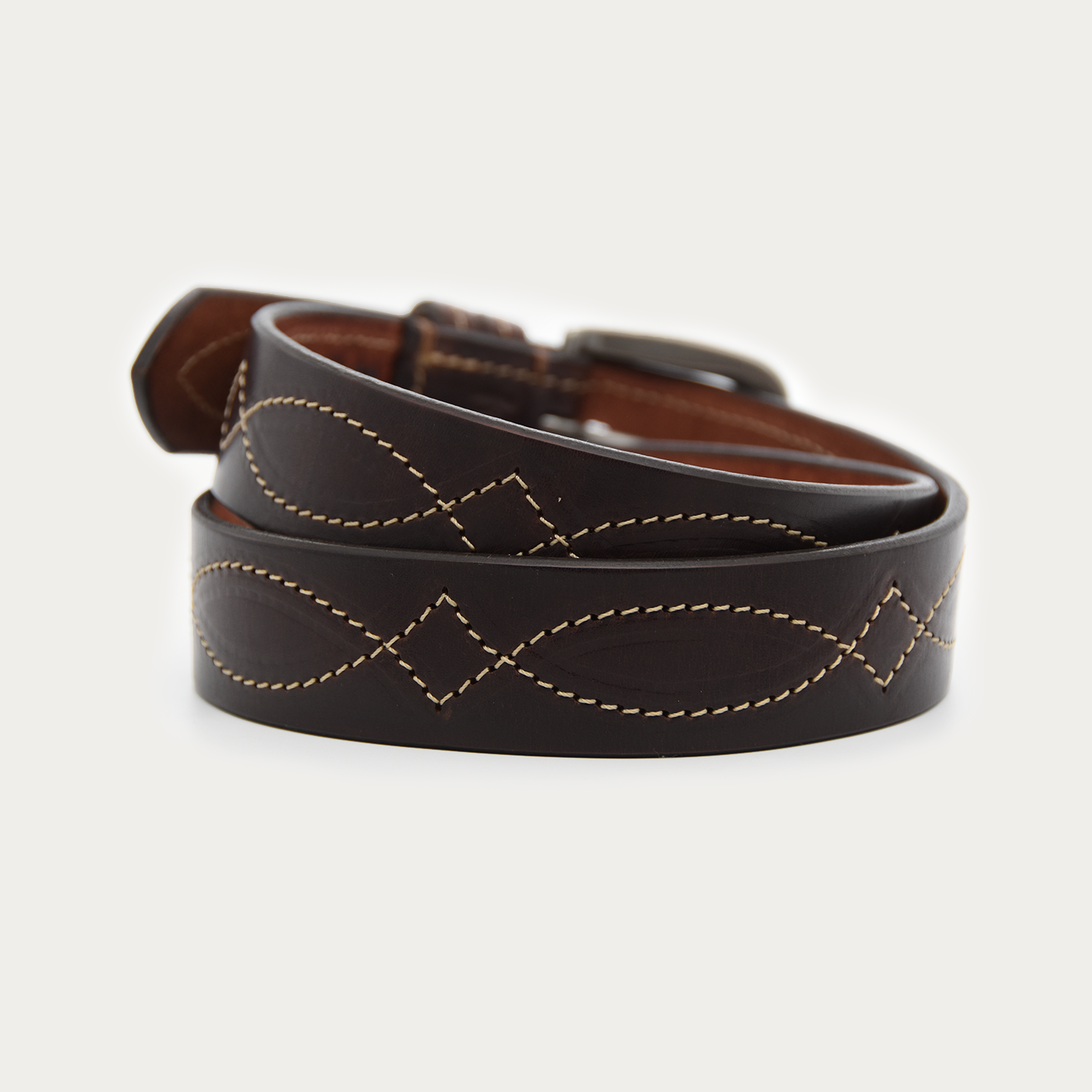 Single Cowboy Stitch Belt (tan stitch)