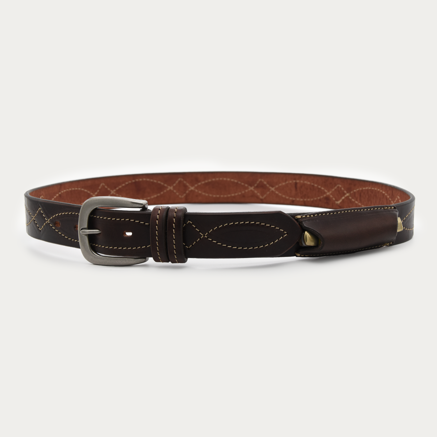 Single Cowboy Stitch Stockman's Knife Belt (tan stitch)