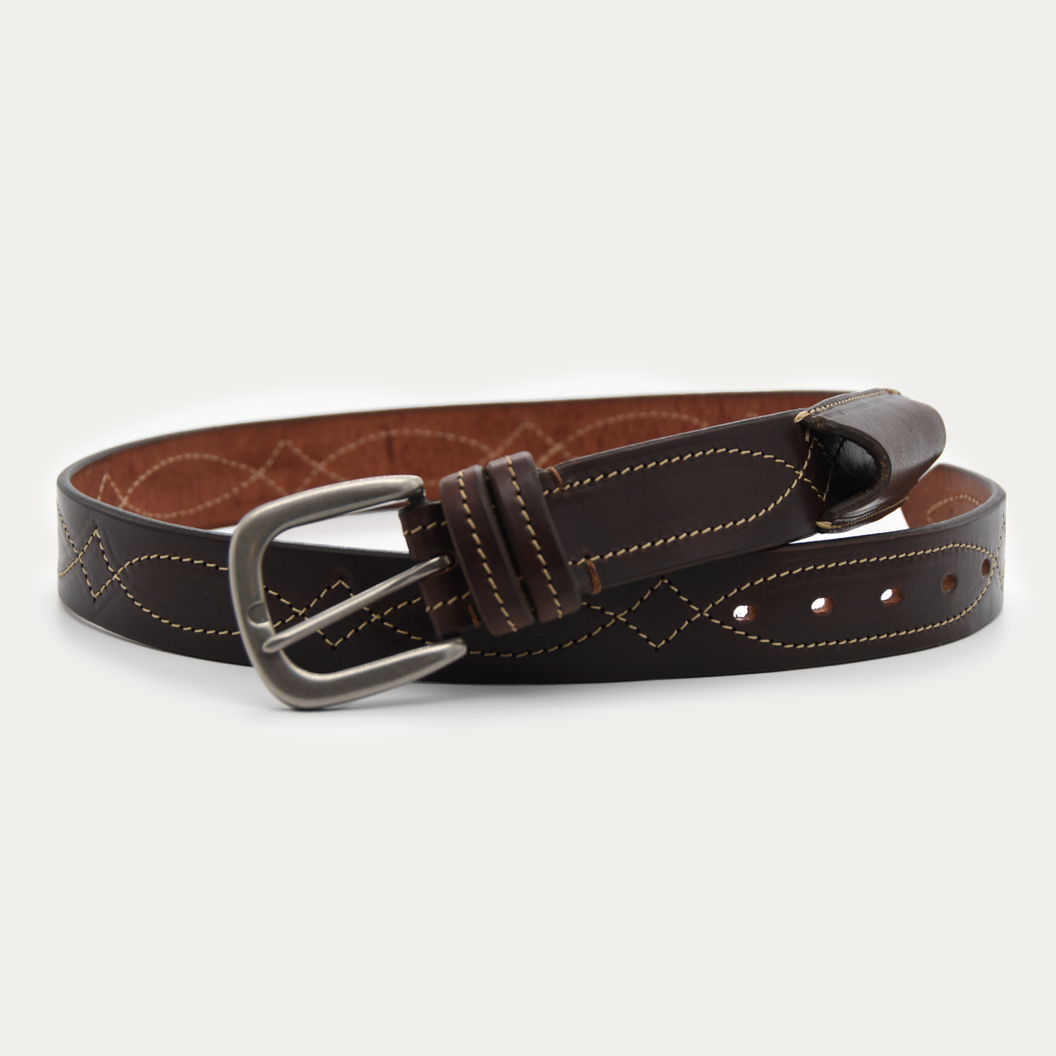 Single Cowboy Stitch Stockman's Knife Belt (tan stitch)