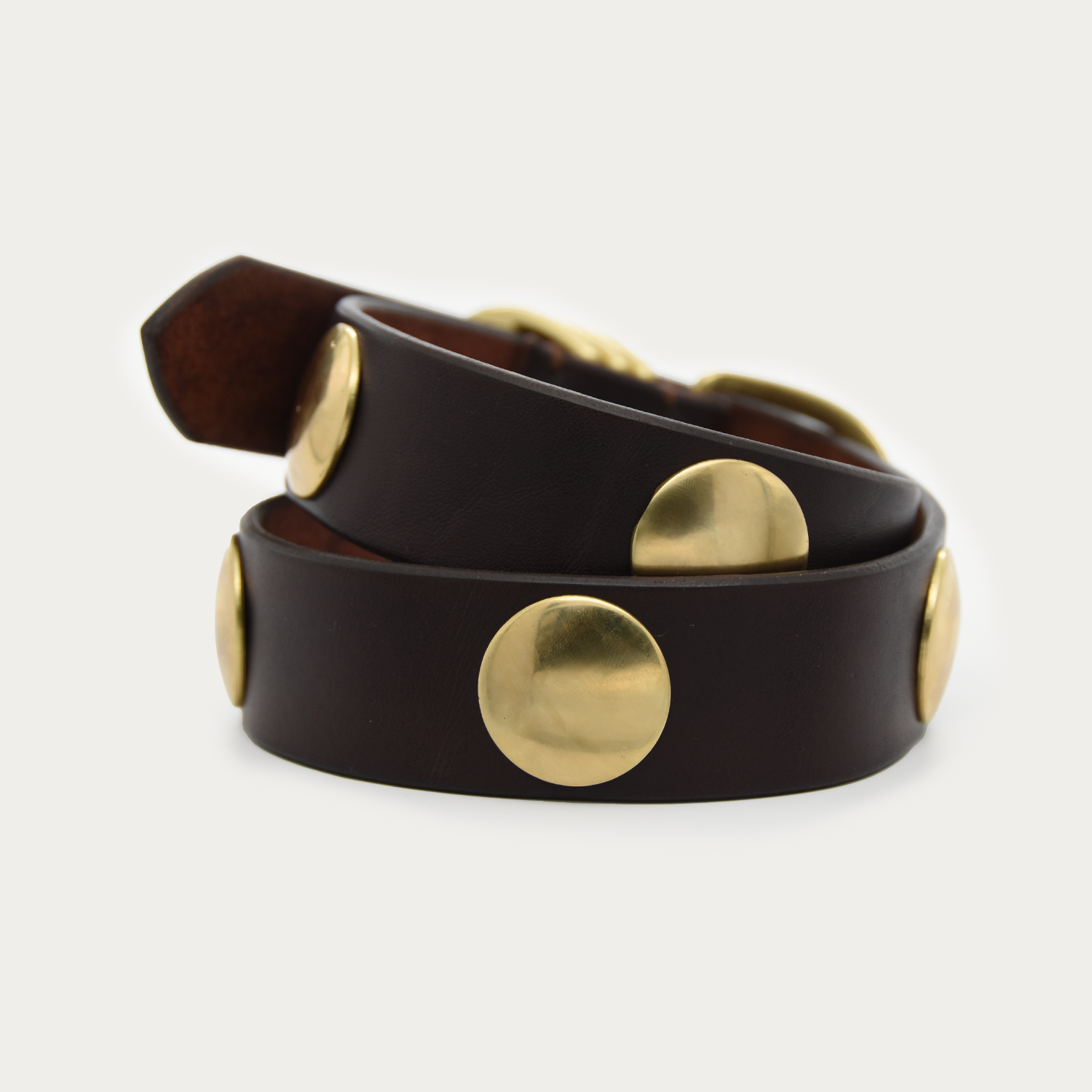 Stacked Brass Medallion Belt