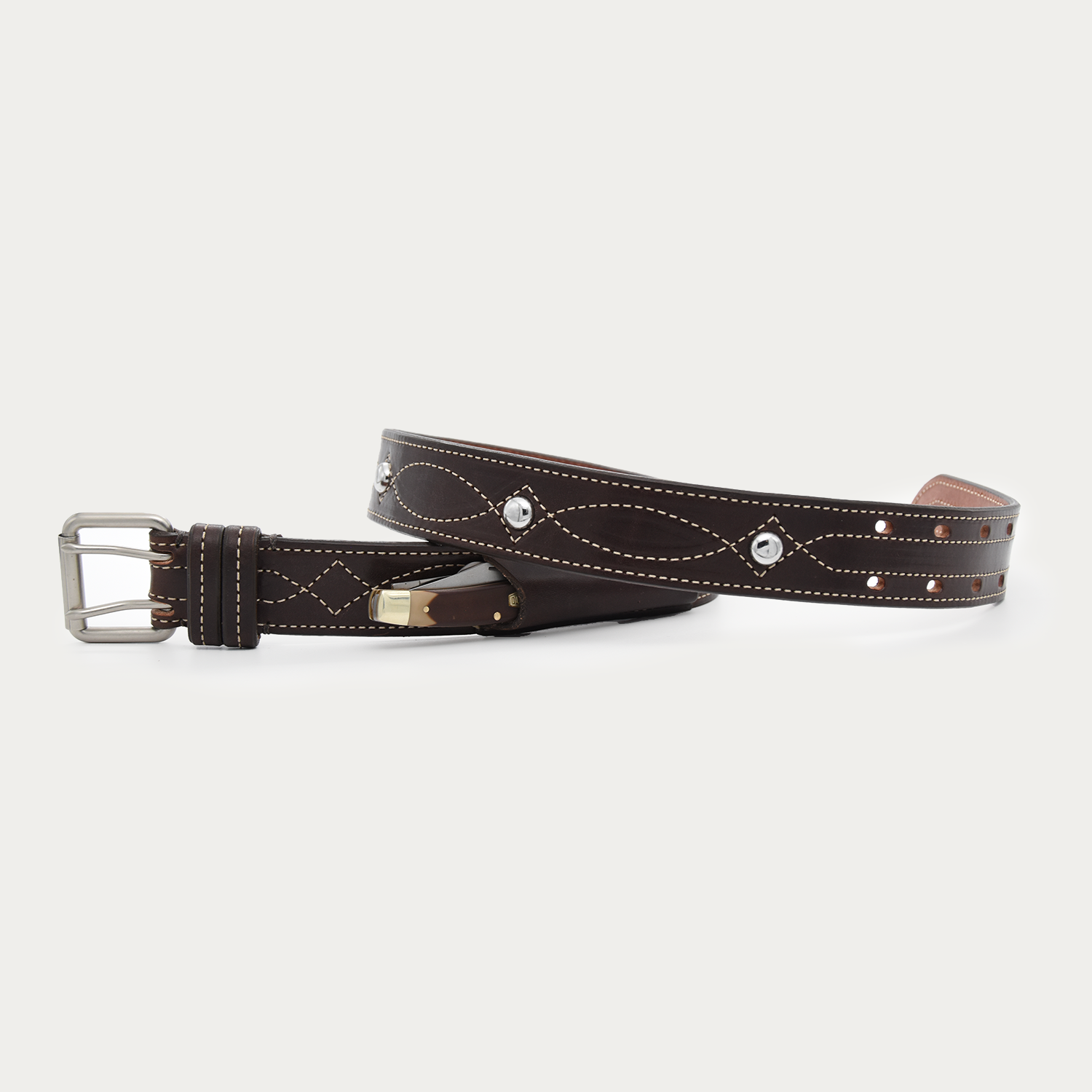 Studded Cowgirl Stitch Knife Belt