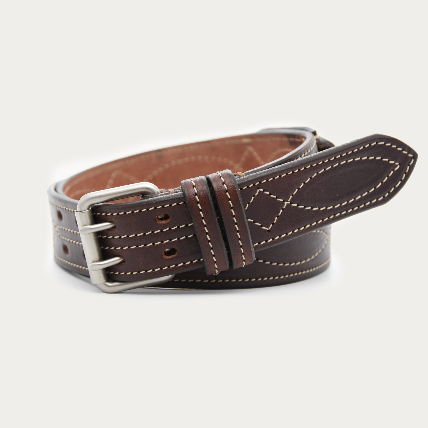 Cowboy Stitch Roller Belt (tan stitch)