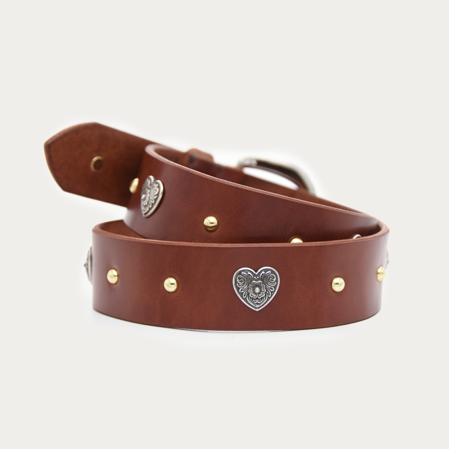 Two-tone Bloom Heart and Stud Belt