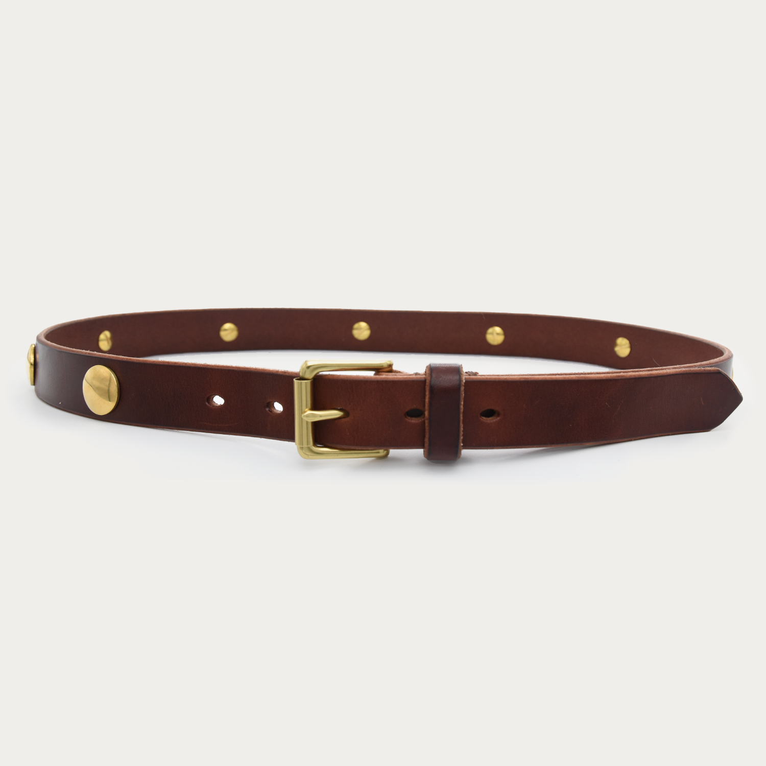 Brass Medallion Belt - 1"