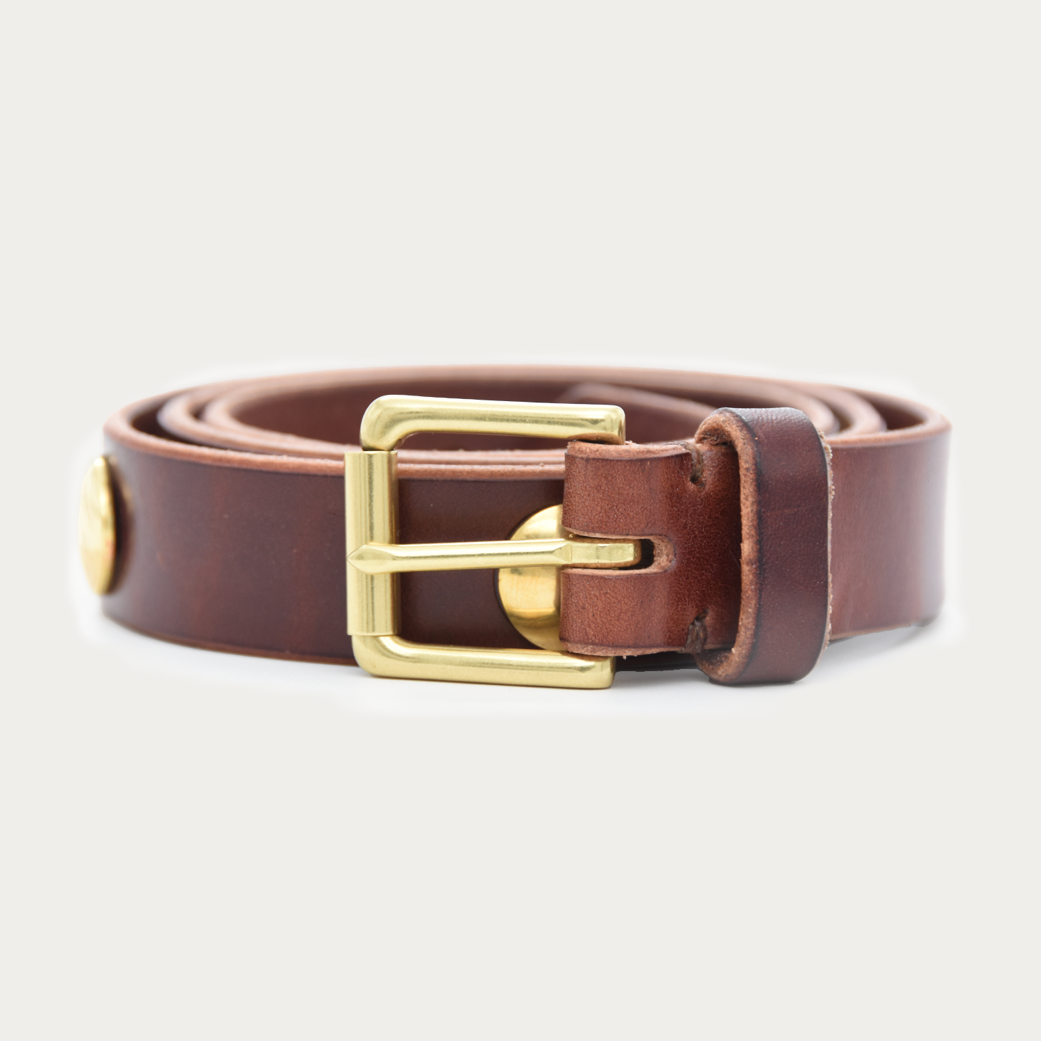 Brass Medallion Belt - 1"