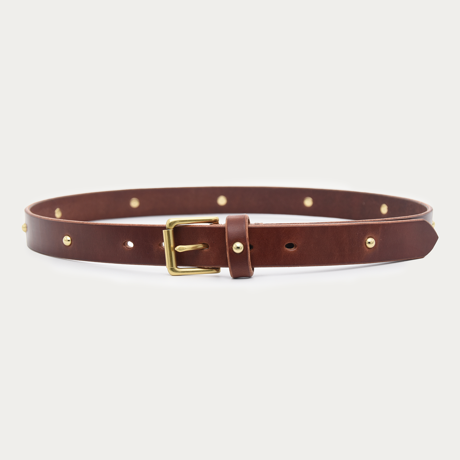 Studded Square Belt - Brass