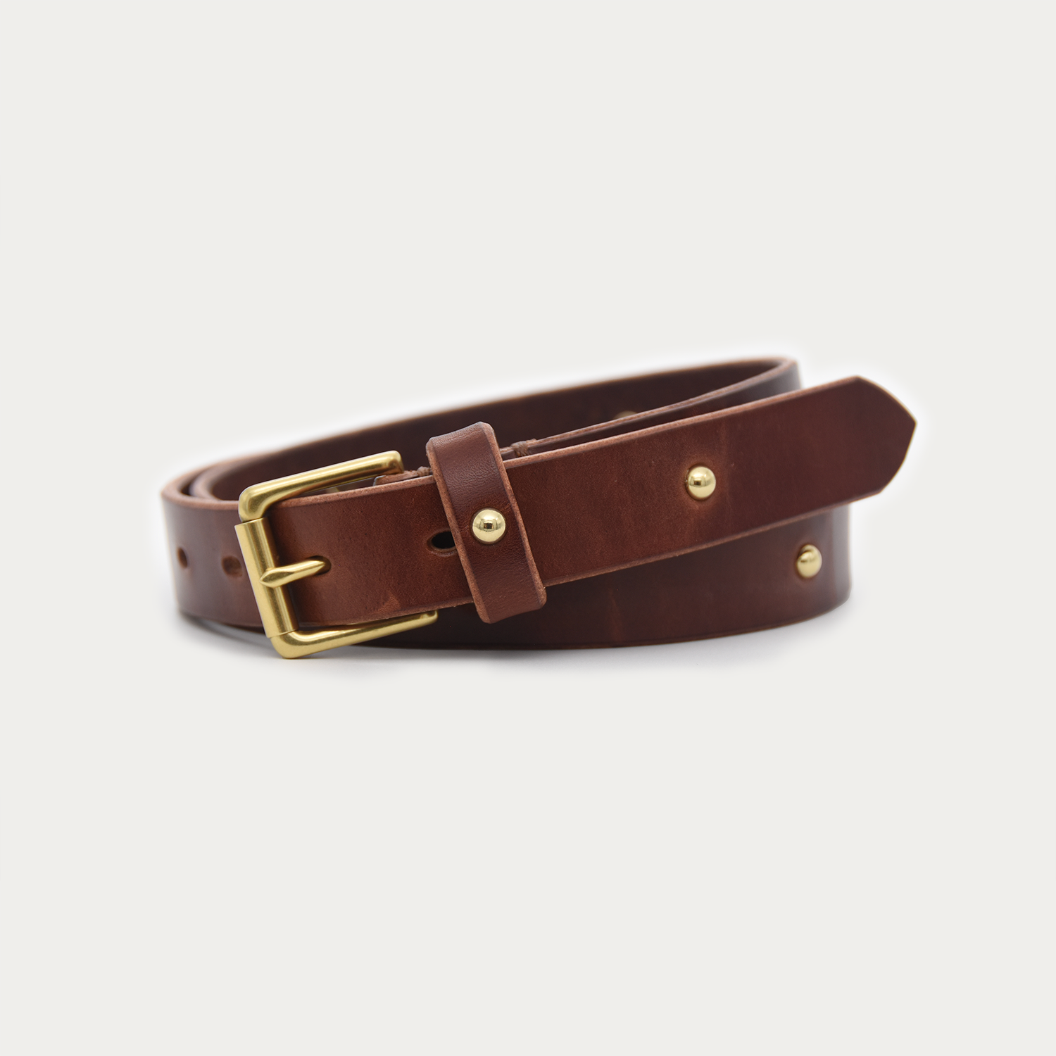 Studded Square Belt - Brass