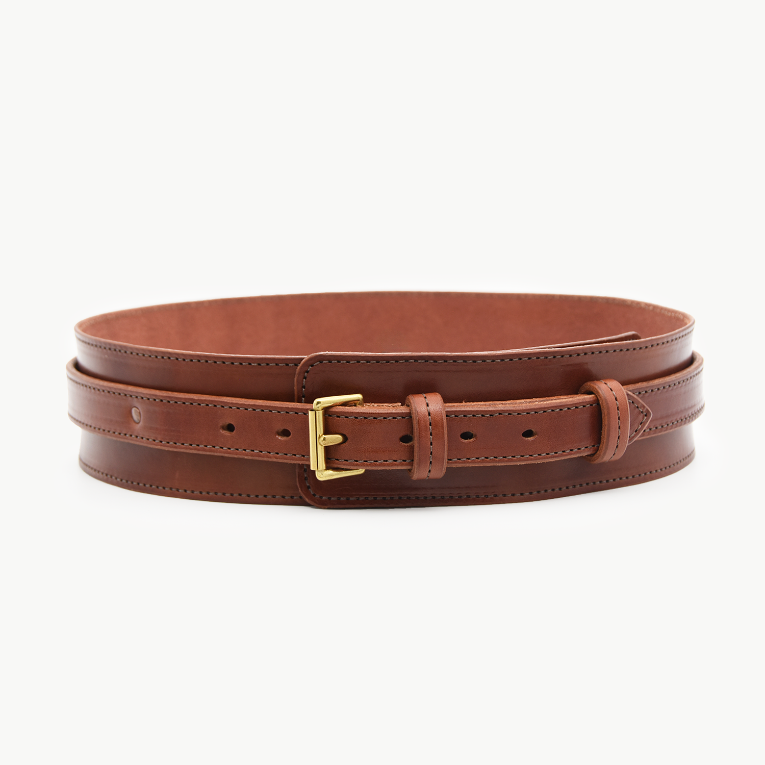 Stitched Wide Cinch Belt
