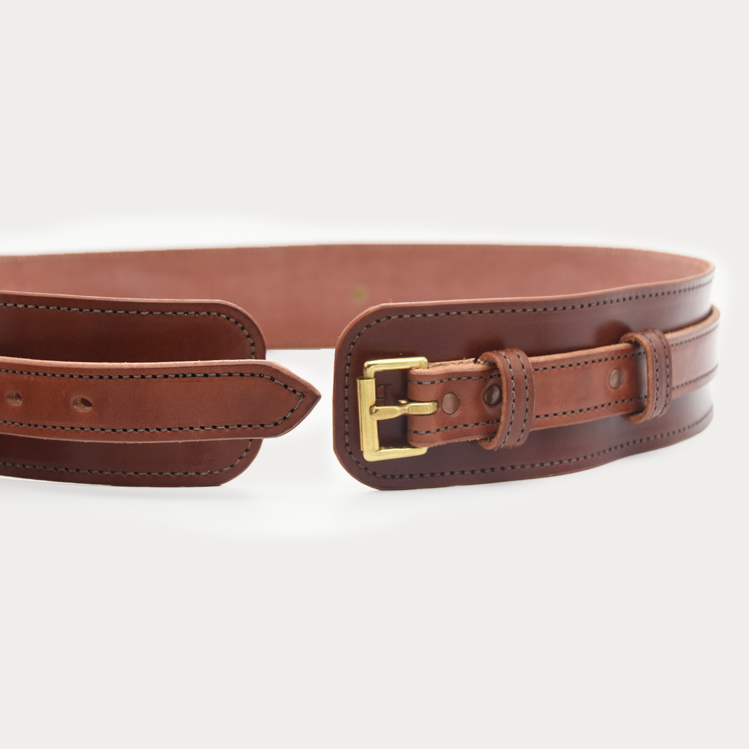 Stitched Wide Cinch Belt