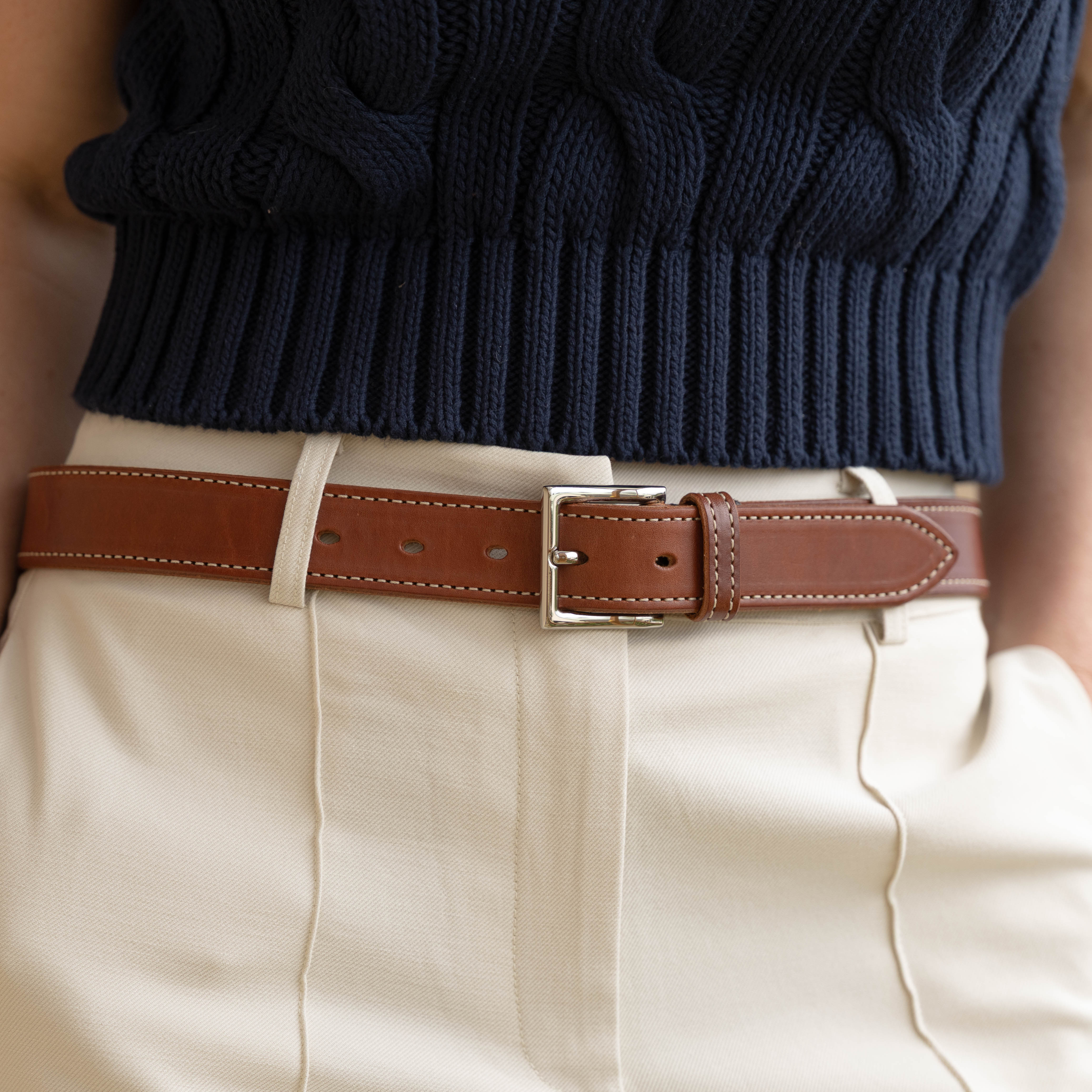 Classic Stitched Square Belt