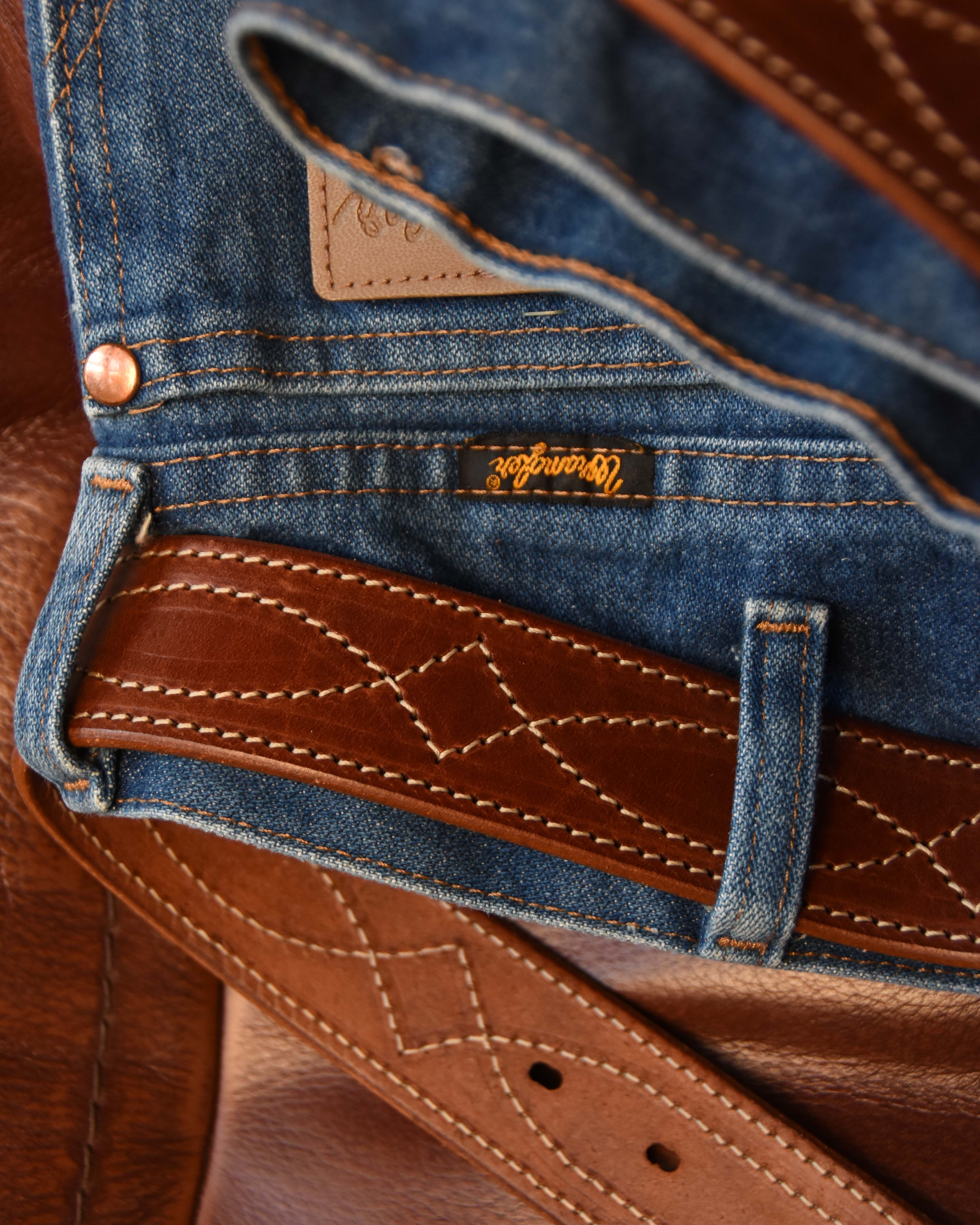 Cowboy Stitch Rugged Belt (tan stitch)